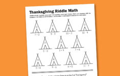 Worksheet Wednesday: Thanksgiving Math Riddle – Paging Supermom in Thanksgiving Riddles Worksheet