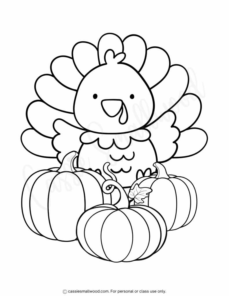 24 Cute Turkey Coloring Pages - Cassie Smallwood in Cute Turkey Coloring Pages Printable