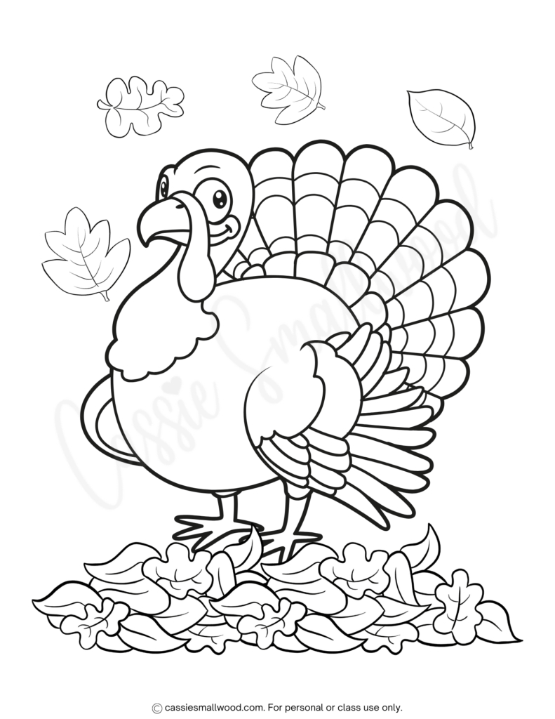 24 Cute Turkey Coloring Pages - Cassie Smallwood regarding Printable Coloring Page Of A Turkey Informational, Commercial