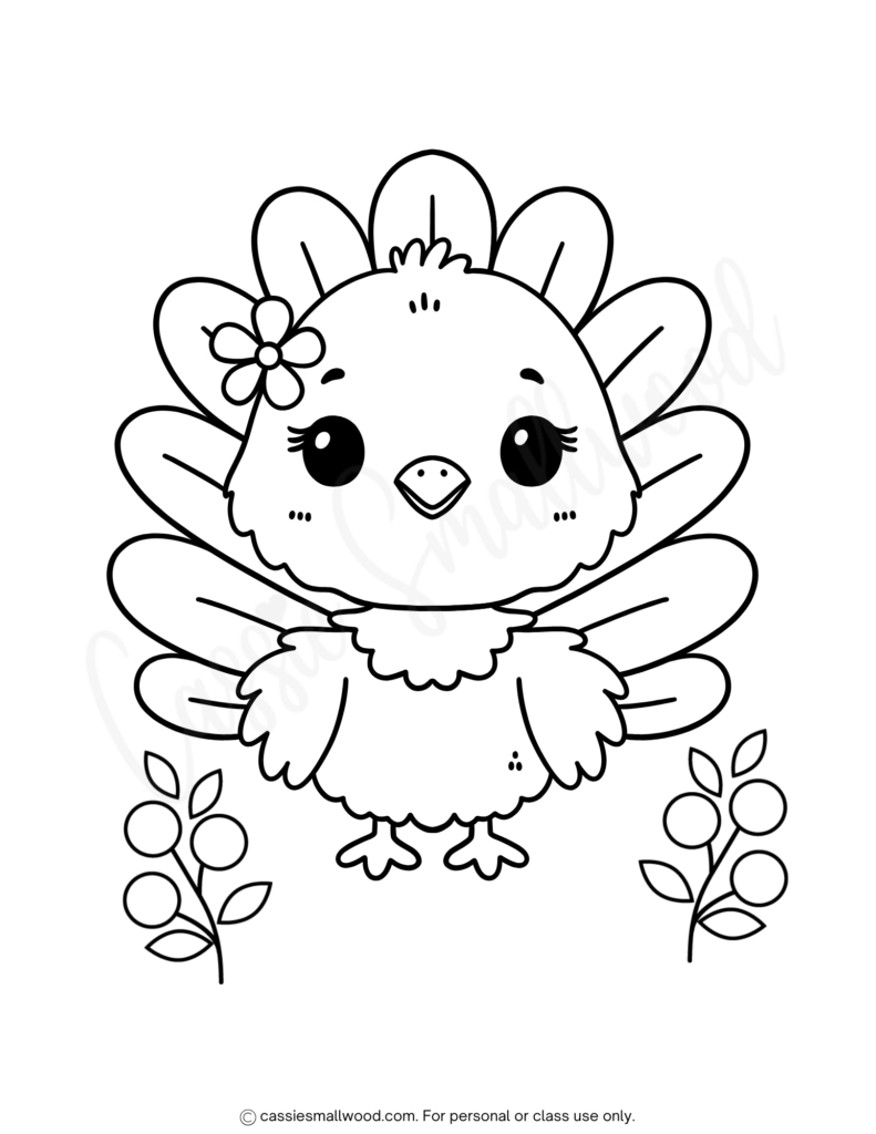 24 Cute Turkey Coloring Pages - Cassie Smallwood regarding Simple Turkey Coloring Pages Printable