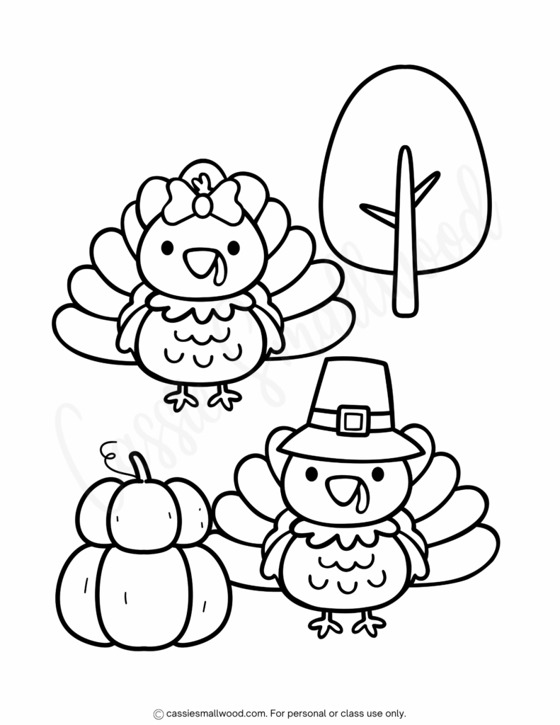 24 Cute Turkey Coloring Pages - Cassie Smallwood throughout Printable Turkey Preschool