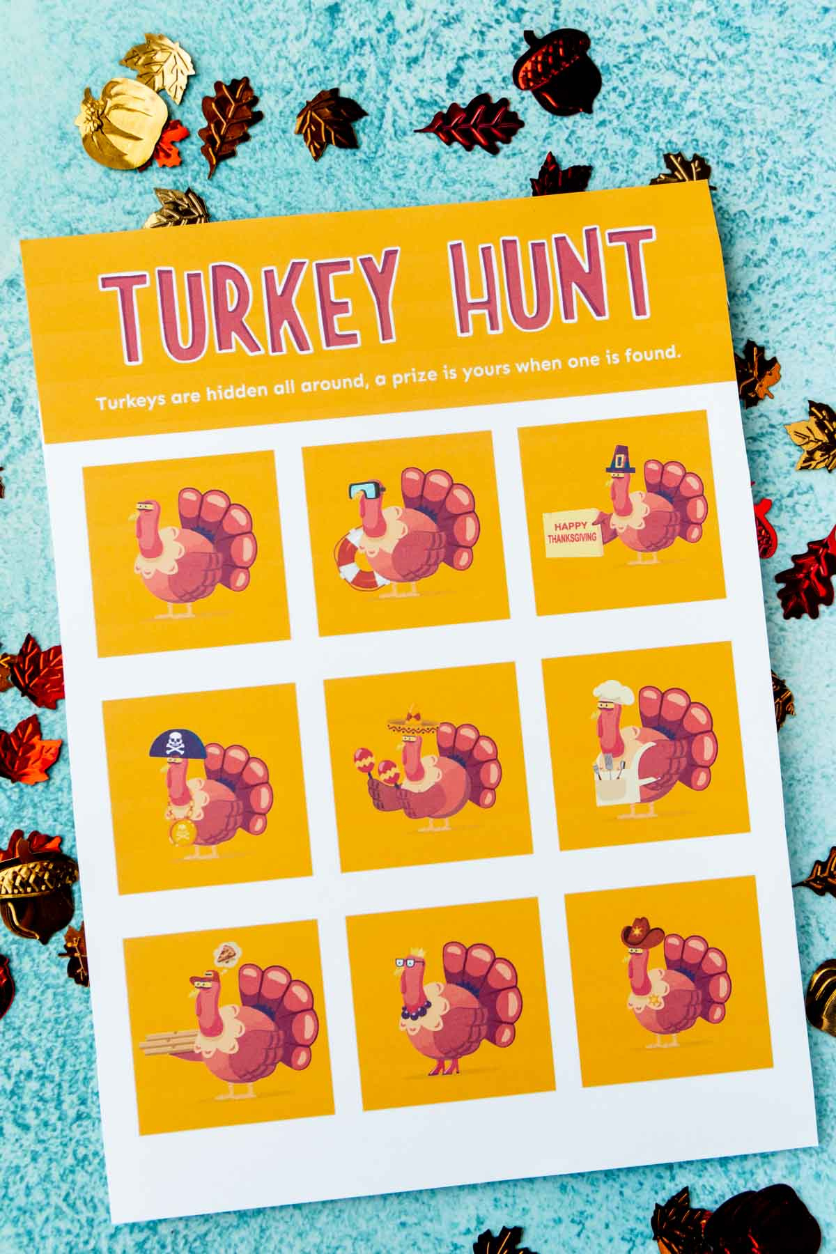 3 Fun Turkey Hunt Games (Free Printable!) - Play Party Plan pertaining to Turkey Hunt Free Printable