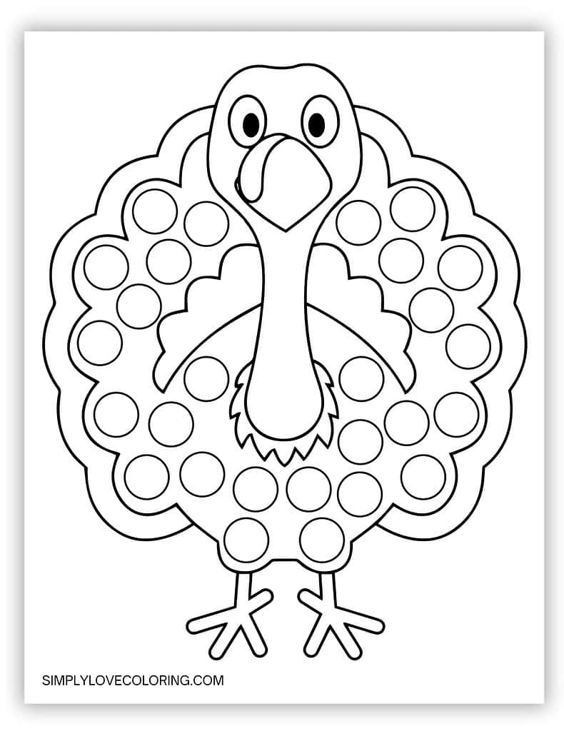 44 Thanksgiving Printables (Free Pdf Activities For Kids) - Simply inside Free Printable Turkey Dot Art Printable