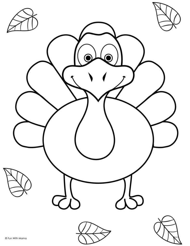 6 Free Turkey Coloring Pages - Fun With Mama with Turkey Color Pages Printable Informational, Commercial