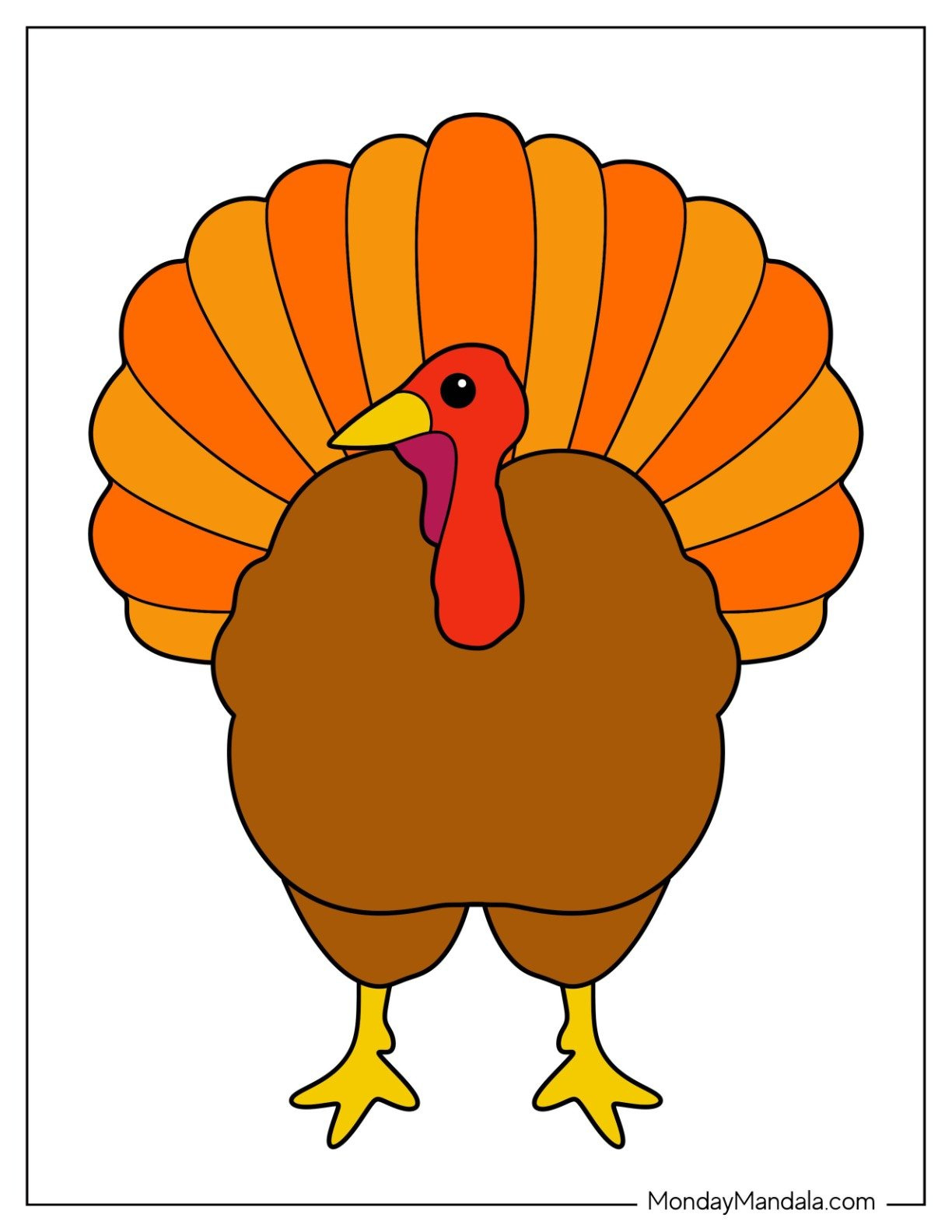 62 Turkey Templates (Free Pdf Printables) regarding Color Picture Of A Turkey Printable