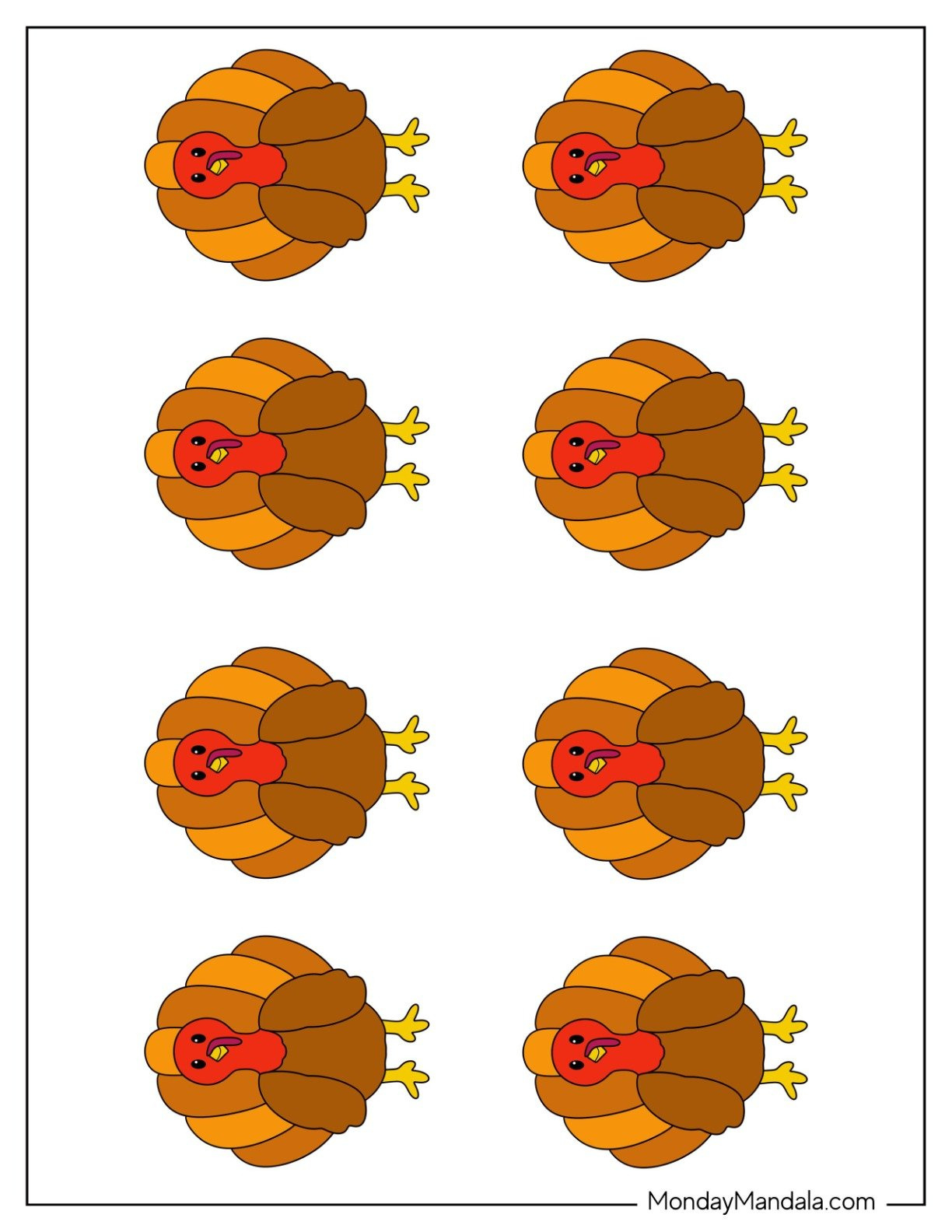 62 Turkey Templates (Free Pdf Printables) regarding Free Printable Small Turkey Template