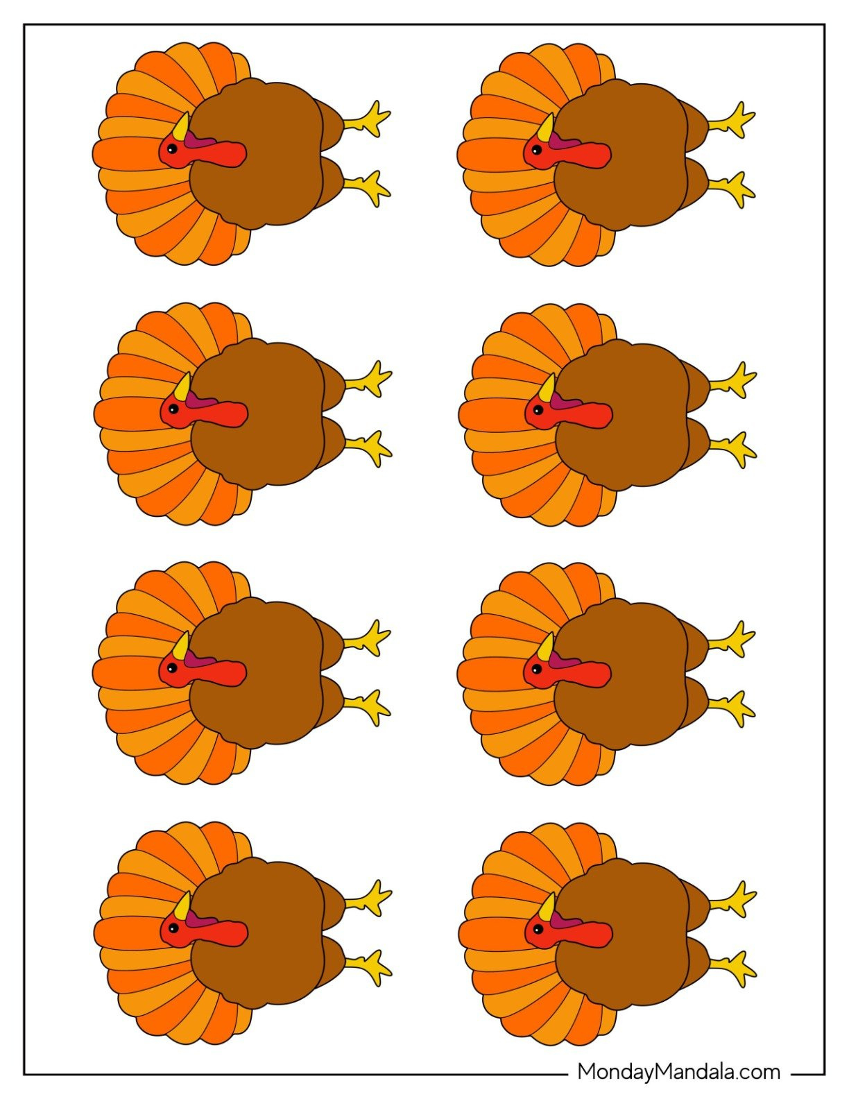 62 Turkey Templates (Free Pdf Printables) with Turkey Cut Outs Printable