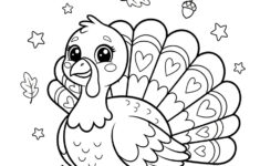 90 Turkey Coloring Pages – Free Printable Pdfs pertaining to Printable Cartoon Turkey Pictures