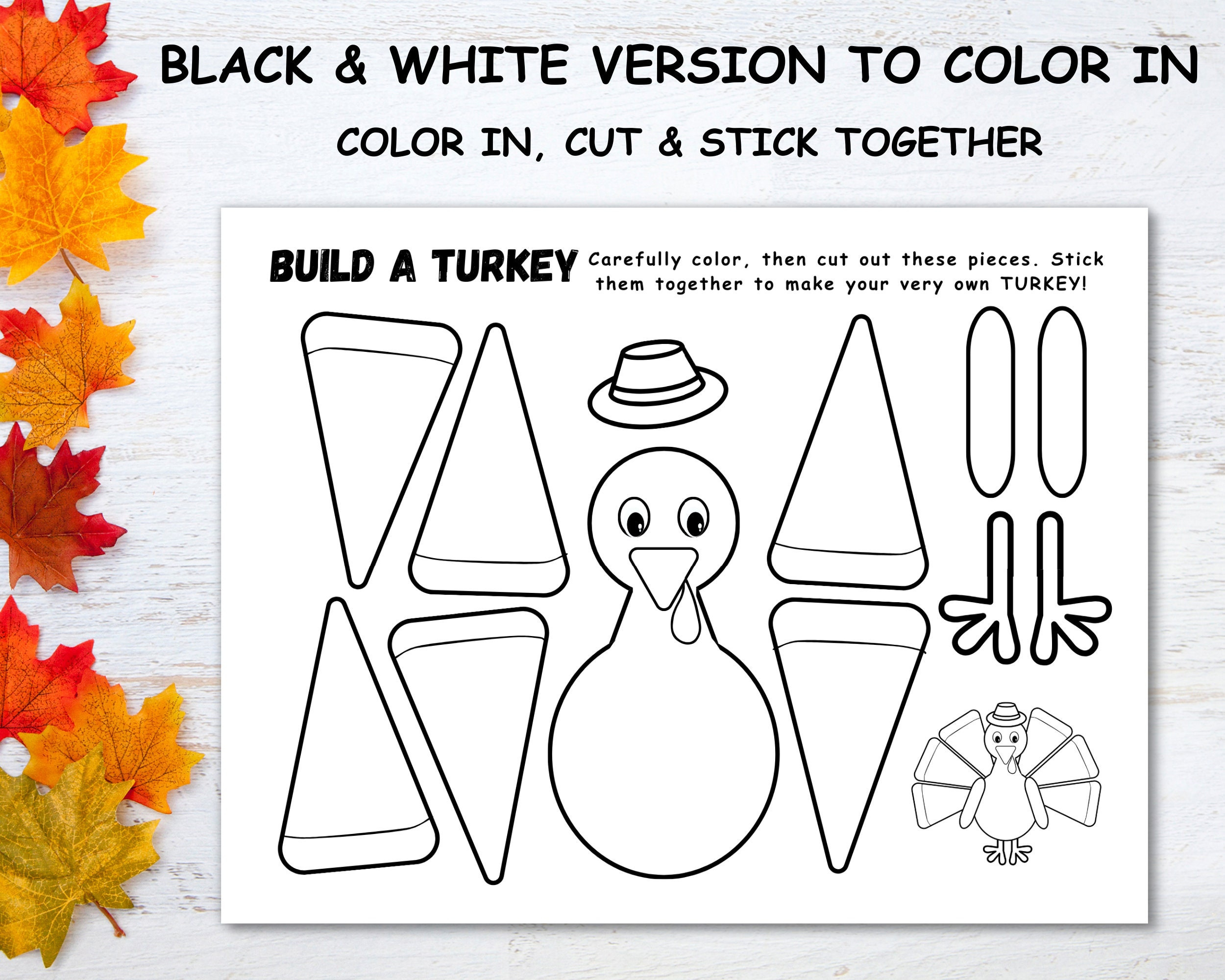 Build A Turkey Craft For Thanksgiving, Kids Crafting Activity intended for Make Your Own Turkey Printable