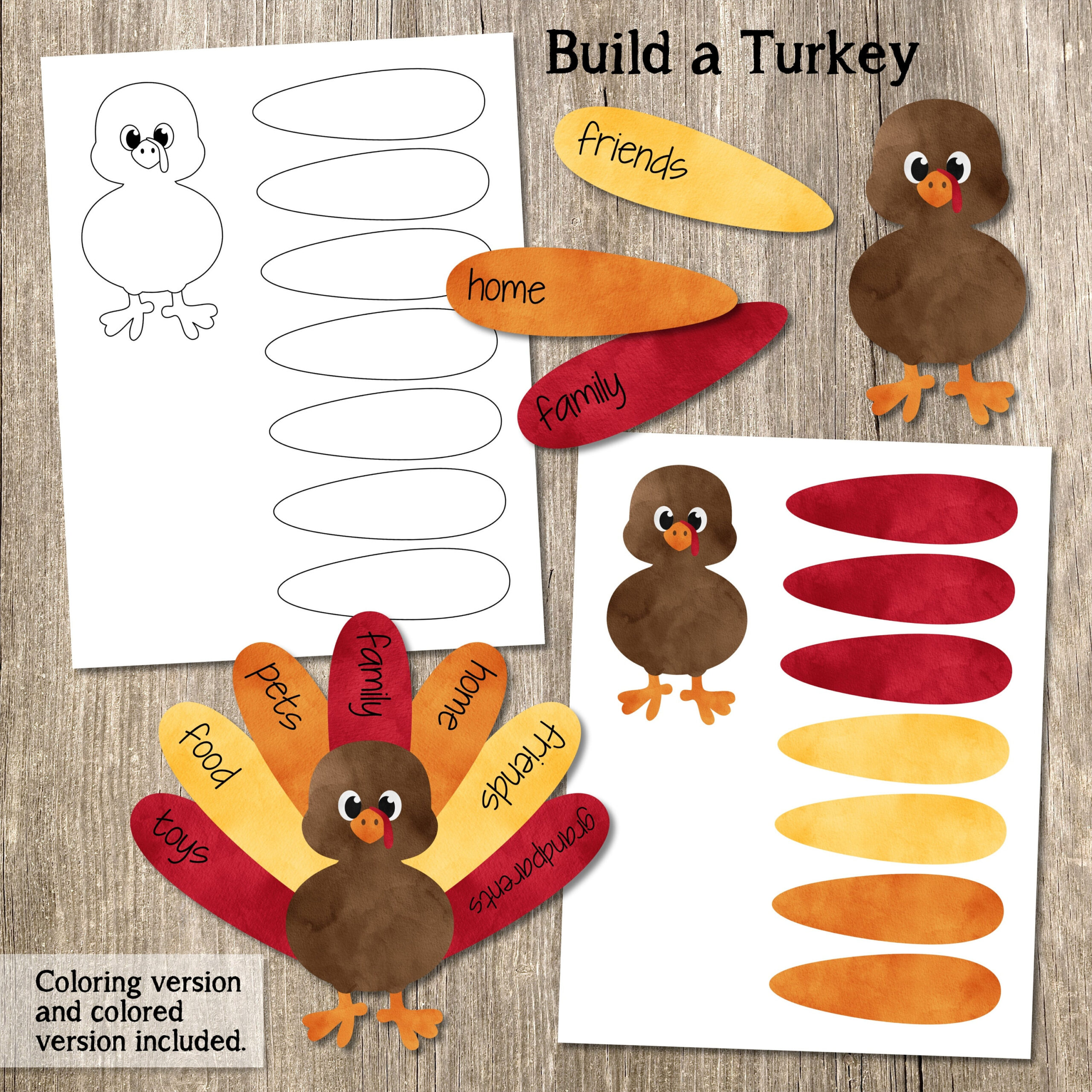 Build A Turkey Kid'S Craft, Printable Thanksgiving Craft within Turkey Craft For Kids Printable