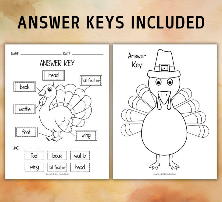Parts of a Turkey Printable