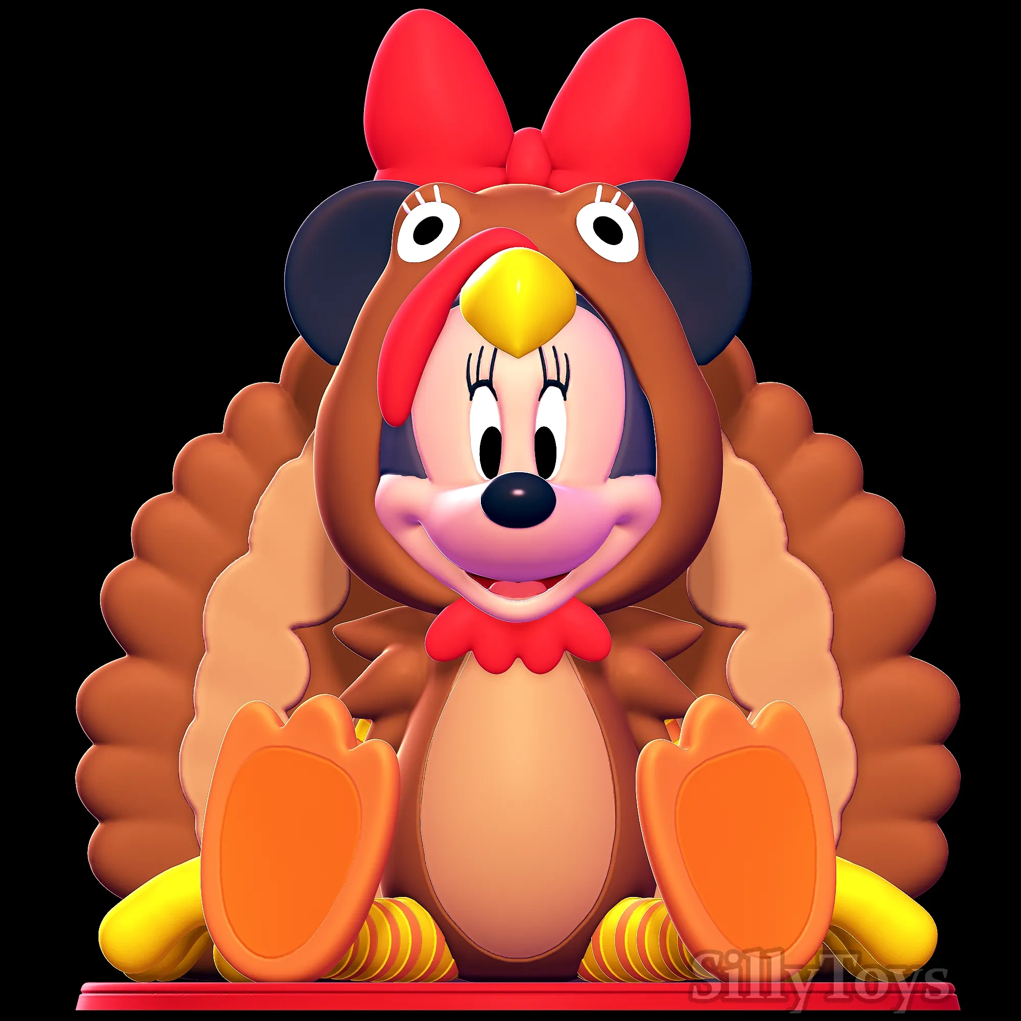 Characters &amp;amp; Creatures Stl Download - Minnie Mouse Thanksgiving inside Printable Minnie Mouse Turkey Disguise