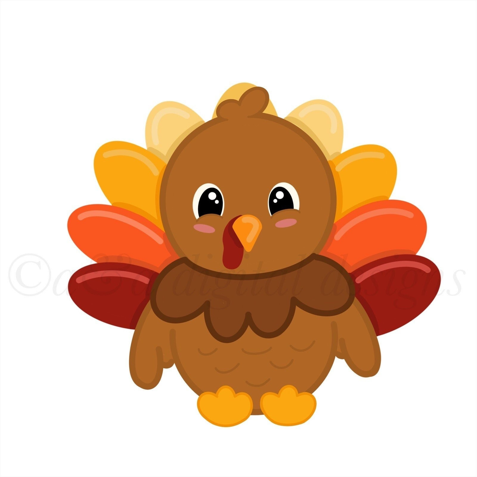 Cute Turkey- Instant Digital Download, Thanksgiving, Turkey, Autumn, Fall, Turkey Clipart, Png, Jpg within Printable Cute Turkey Clipart
