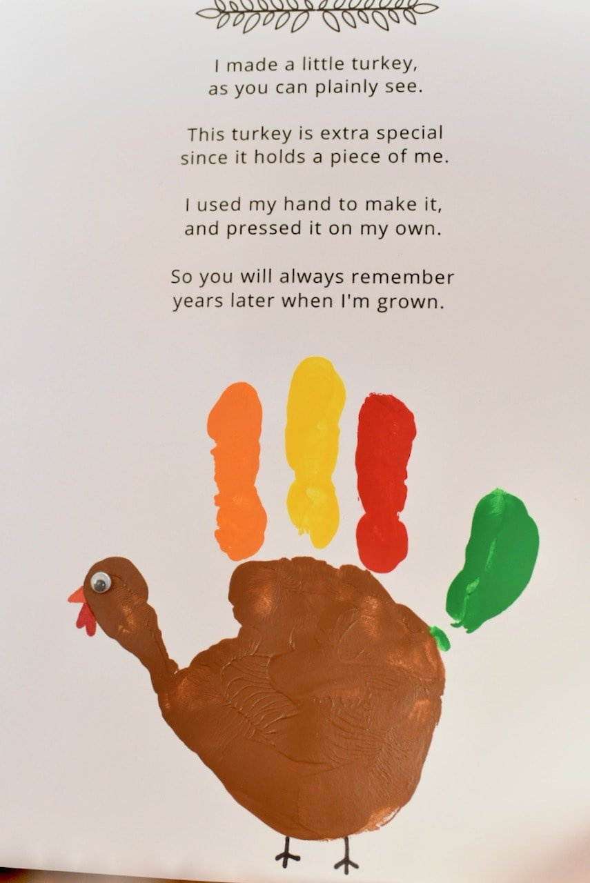 Cutest Turkey Handprint Craft + Poem Printable - Make Life Lovely with regard to Free Printable Turkey Handprint Printable