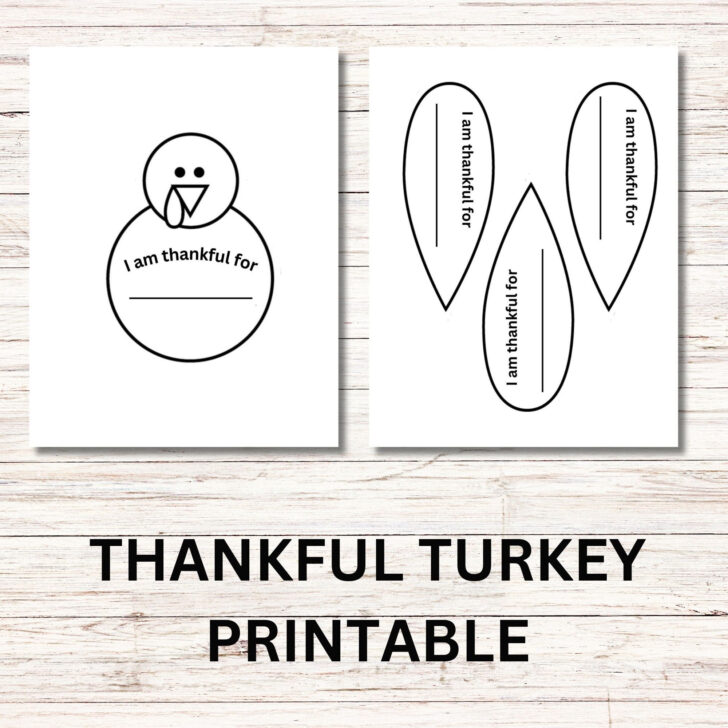 I Am Thankful For Turkey Printables