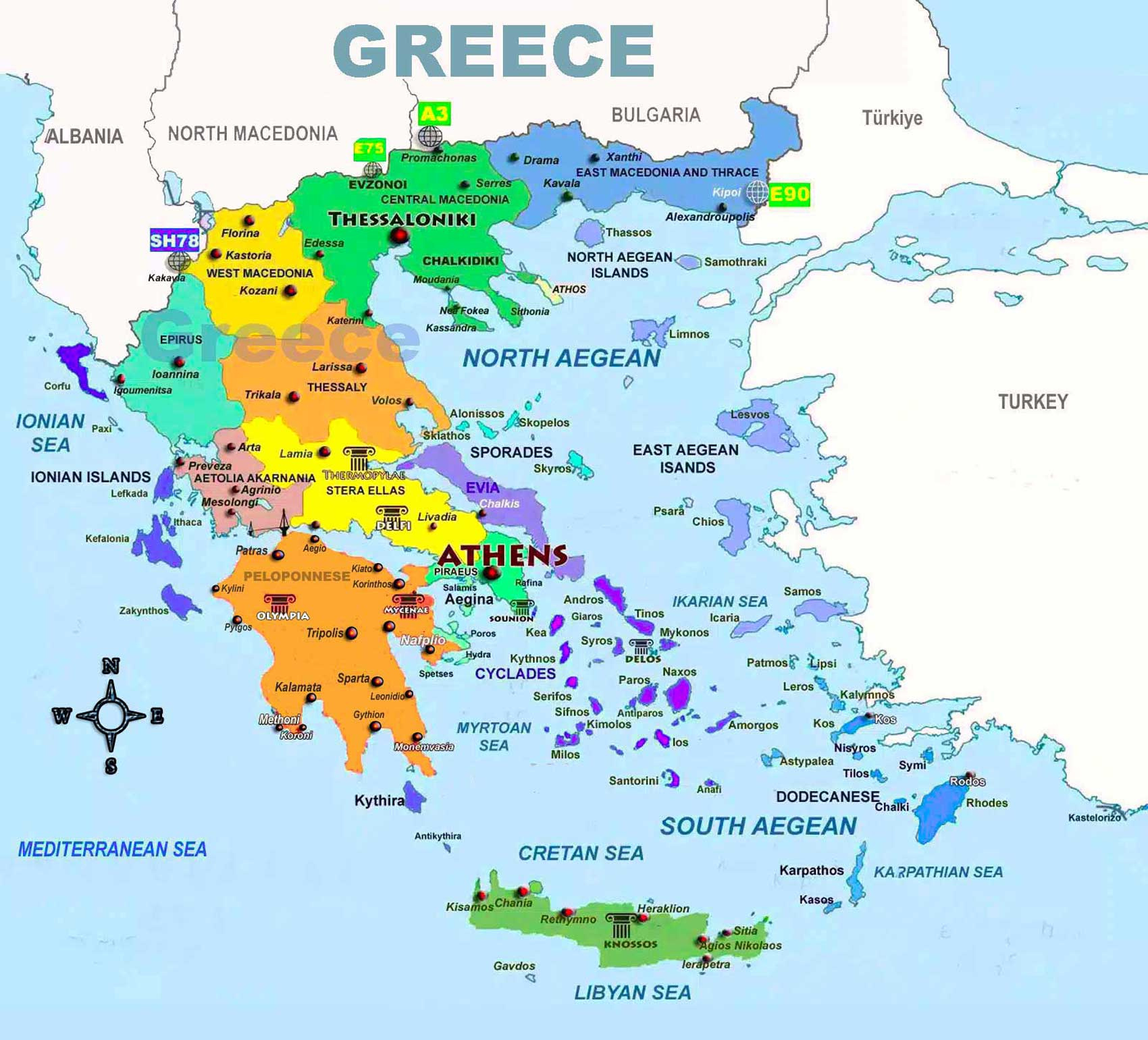 Detailed Maps Of Greece And The Greek Islands regarding Printable Map Of Greece And Turkey