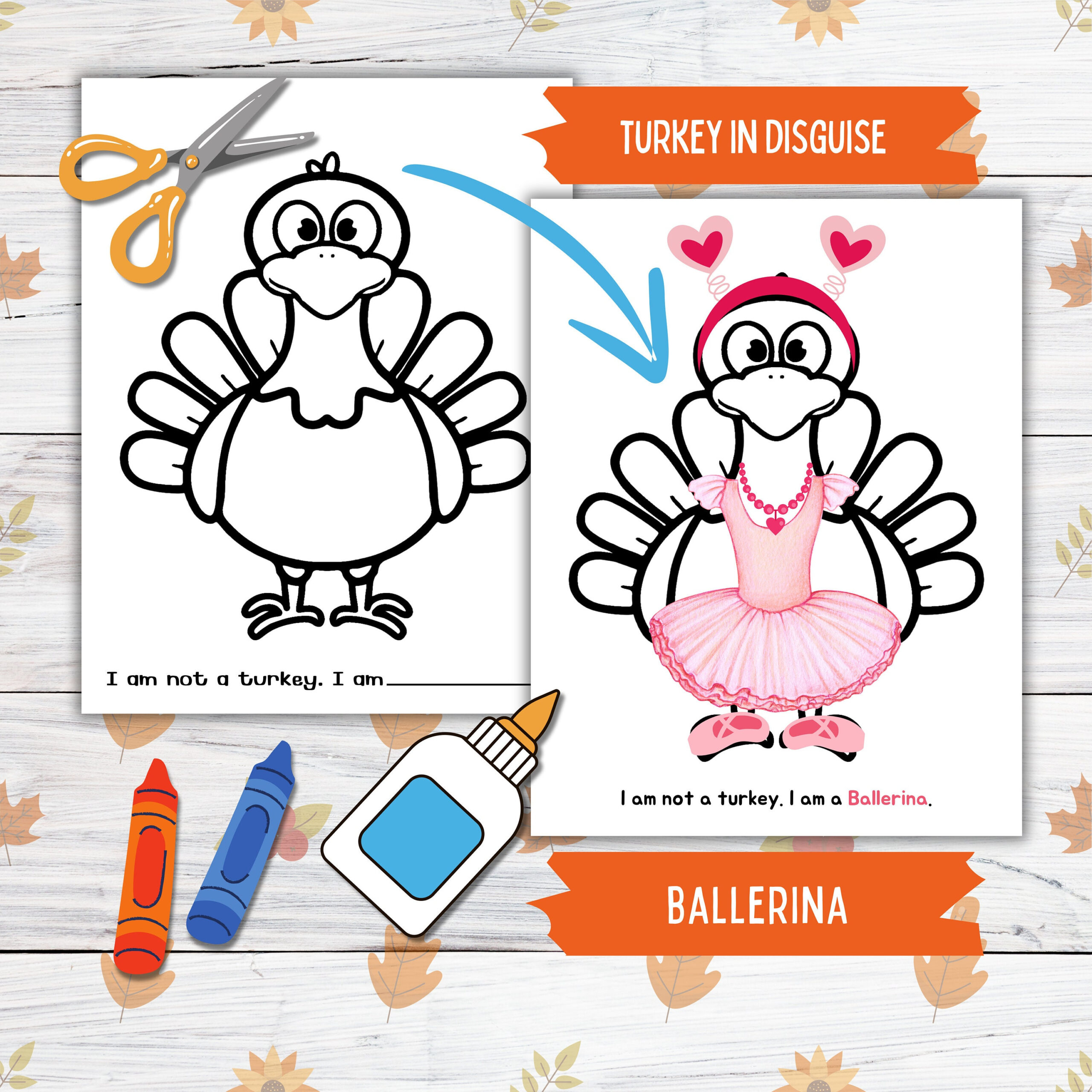 Disguise A Truthahn Thanksgiving Druckbare Handwerk Für Kinder Und inside Turkey in Disguise Ballerina