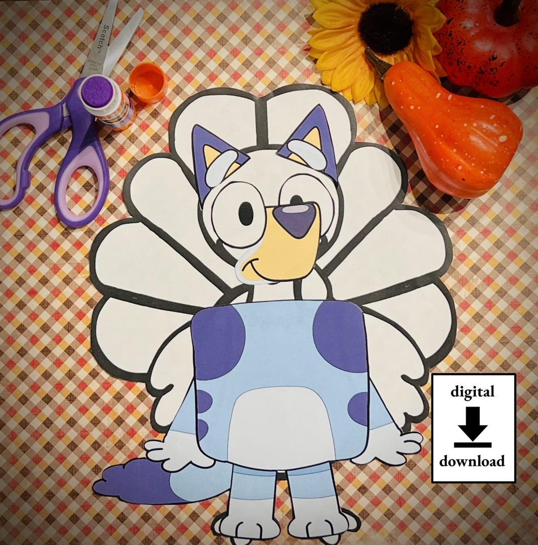 Disguise A Turkey-Blue Dog Disguise - Etsy Uk throughout Bluey Turkey Disguise Printable