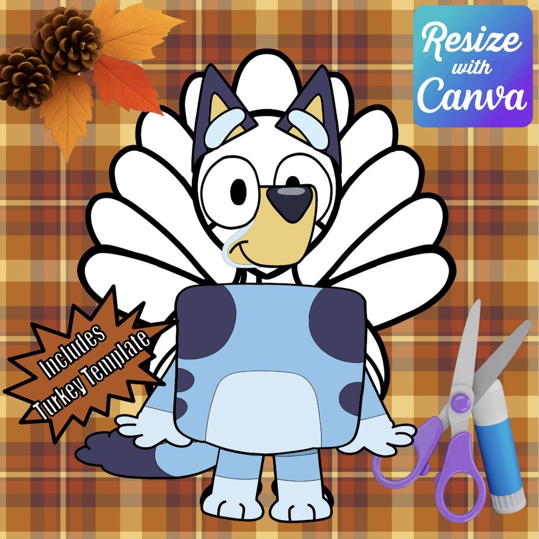 Disguise A Turkey-Blue Dog Disguise-Resizable! - Etsy regarding Bluey Turkey Disguise Printable