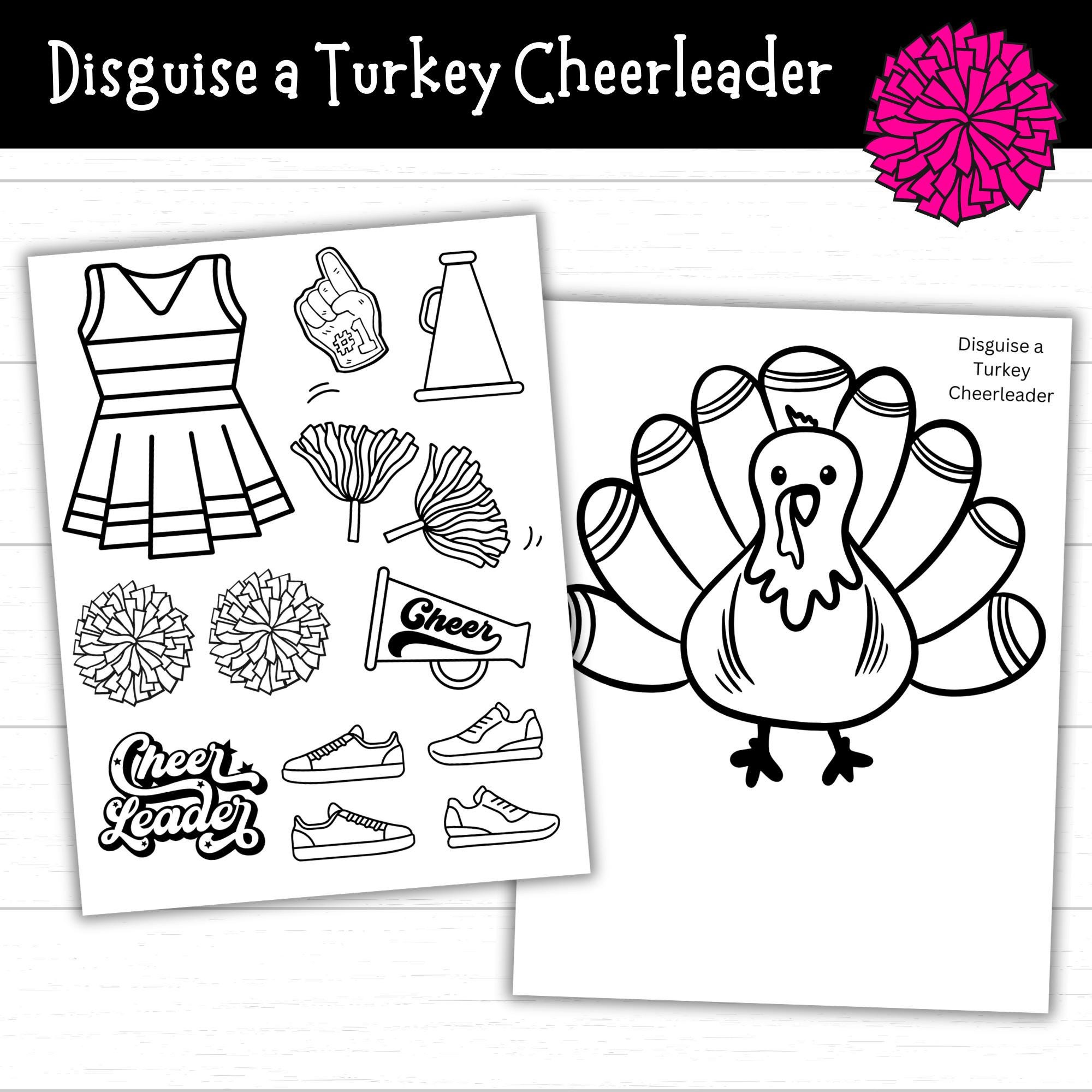 Disguise A Turkey Cheerleader, Cheerleader Turkey, Printable throughout Printable Cheerleader Turkey Disguise