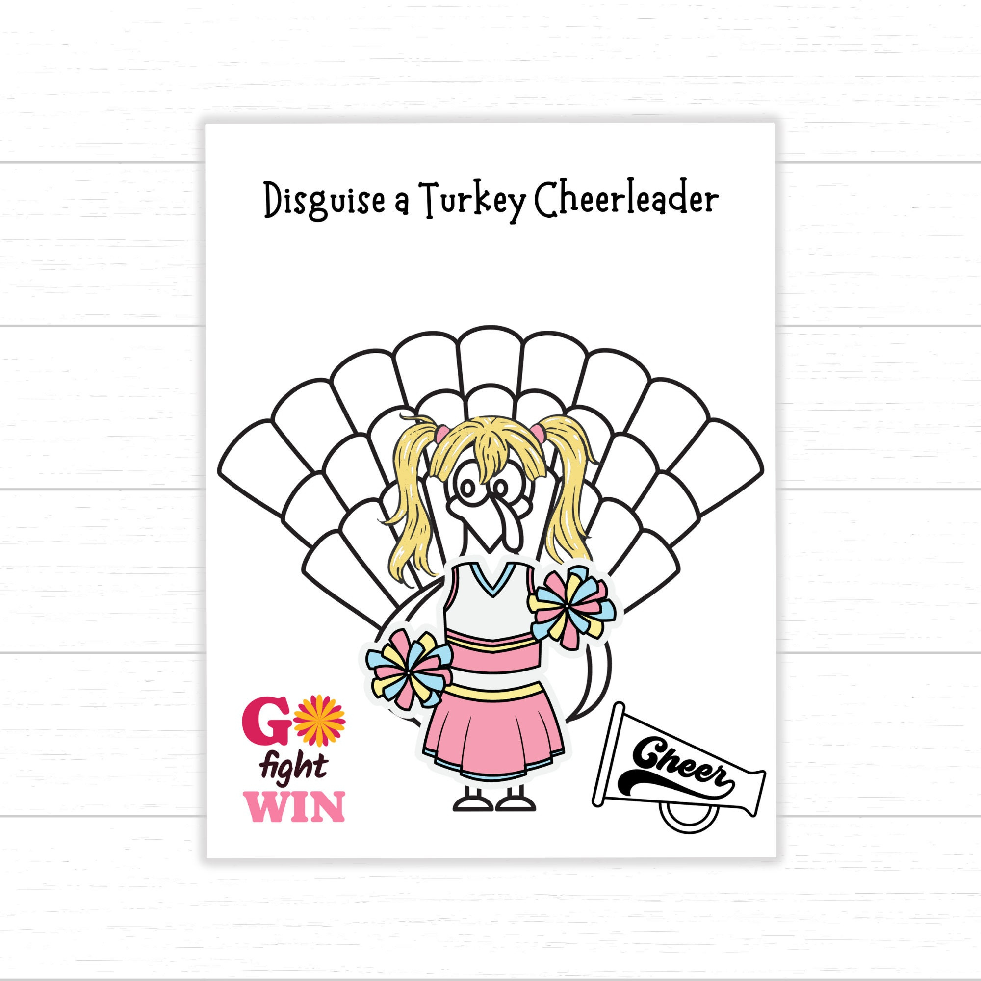 Disguise A Turkey Cheerleader, Cheerleader Turkey, Turkey In for Printable Cheerleader Turkey Disguise