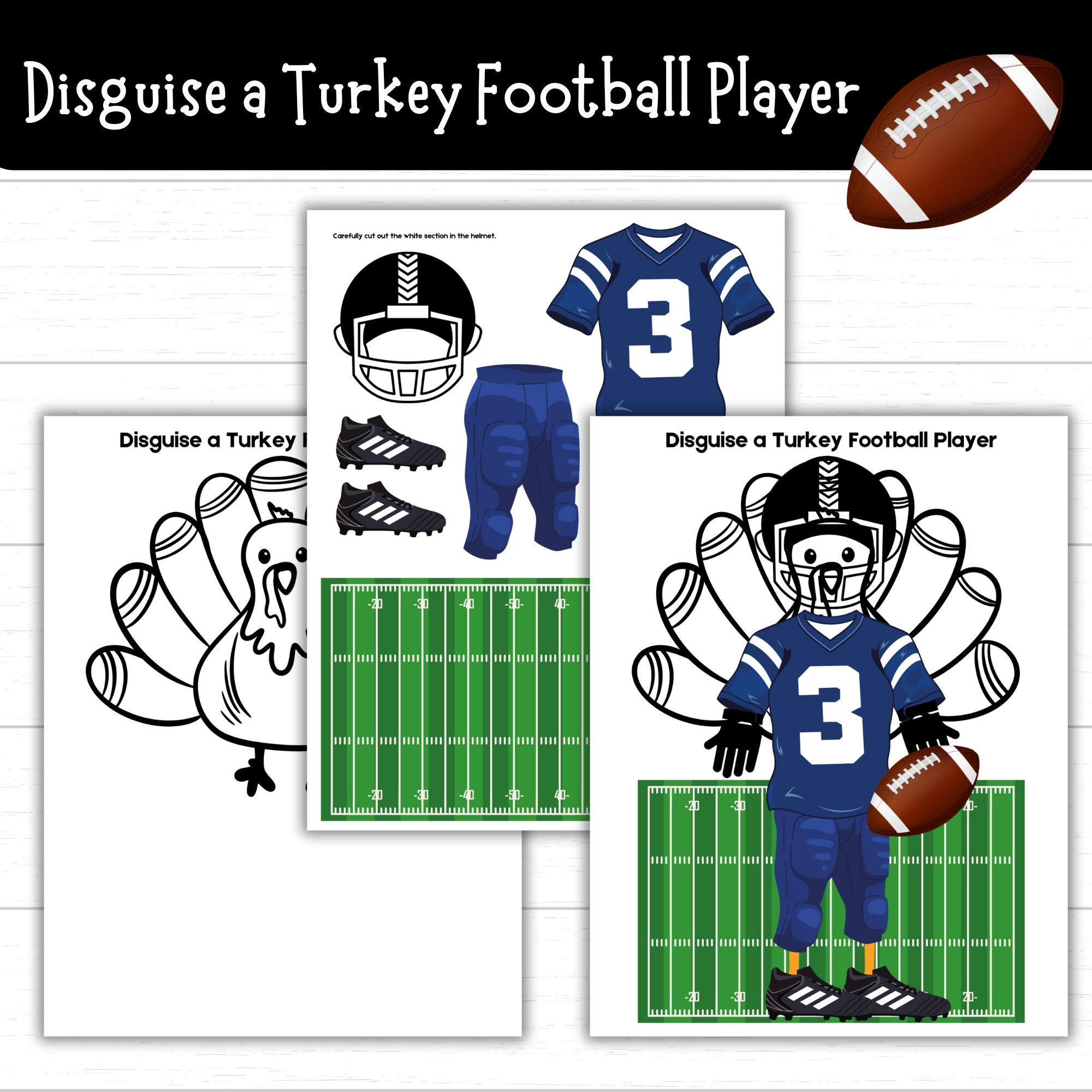 Disguise A Turkey Football Player, Turkey In Disguise Football for Printable Football Disguise A Turkey Football Player Template