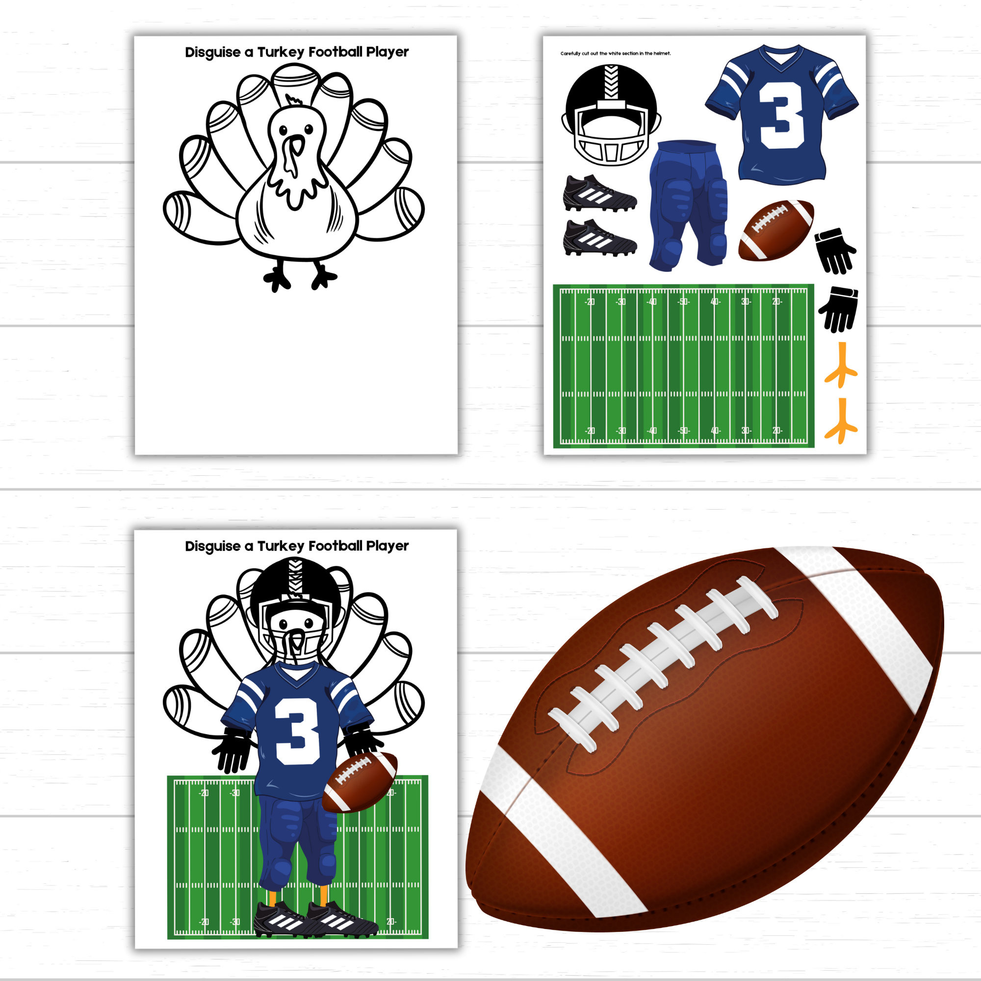 Disguise A Turkey Football Player, Turkey In Disguise Football in Printable Football Disguise a Turkey Football Player Template