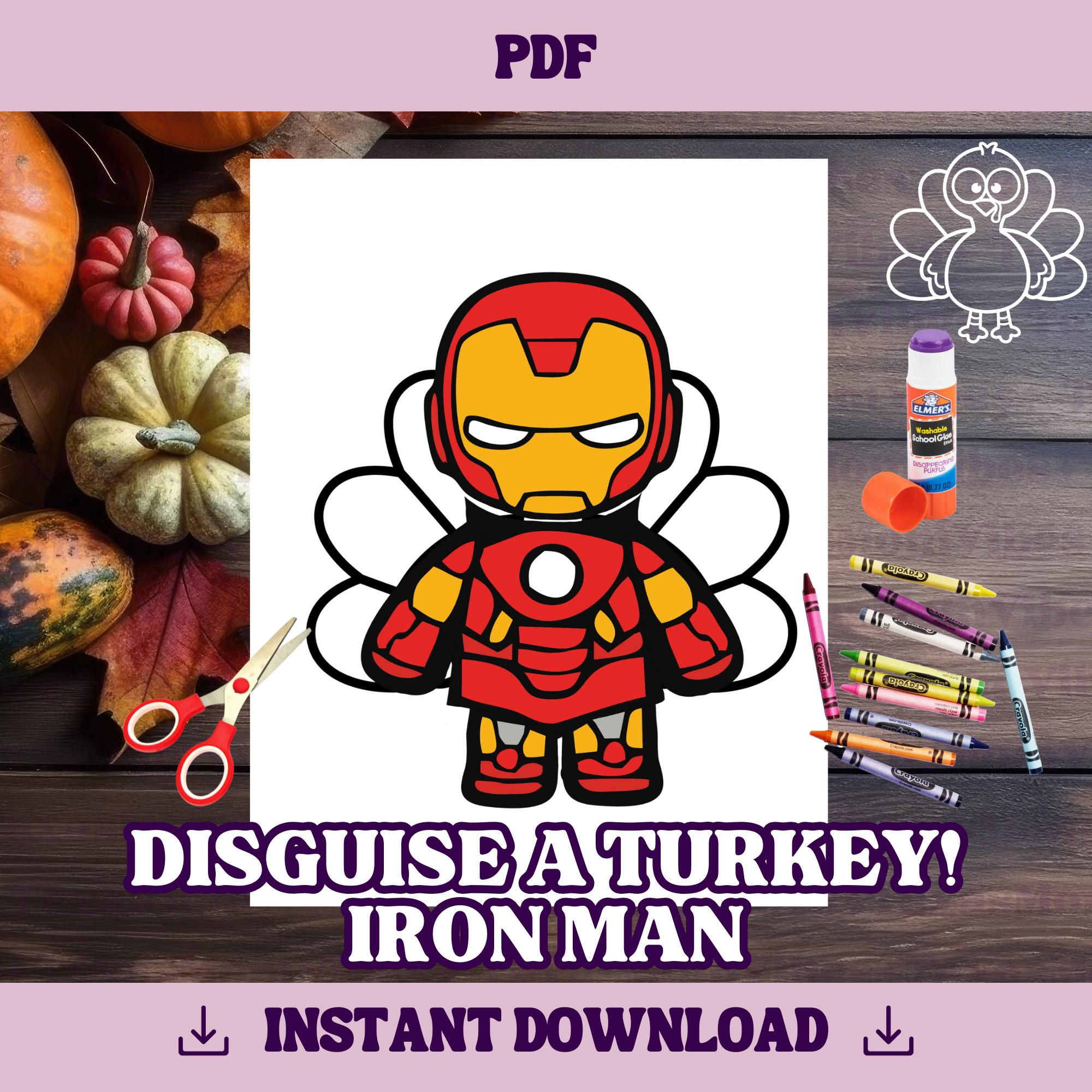 Disguise A Turkey-Iron Man Template | Thanksgiving Craft Printable with regard to Disguise Template Printable Iron Man Turkey Disguise