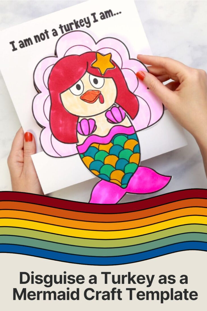 Disguise a Turkey Mermaid Printable Disguise a Turkey Mermaid Printable