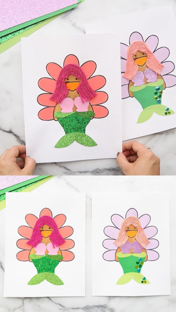 Free Printable Mermaid Turkey Disguise Template