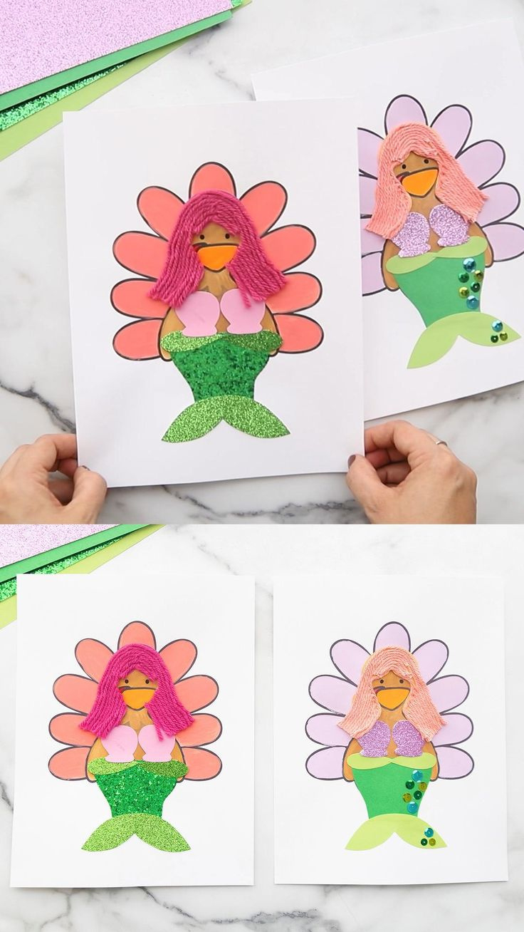 Disguise A Turkey Mermaid with regard to Free Printable Mermaid Turkey Disguise Template