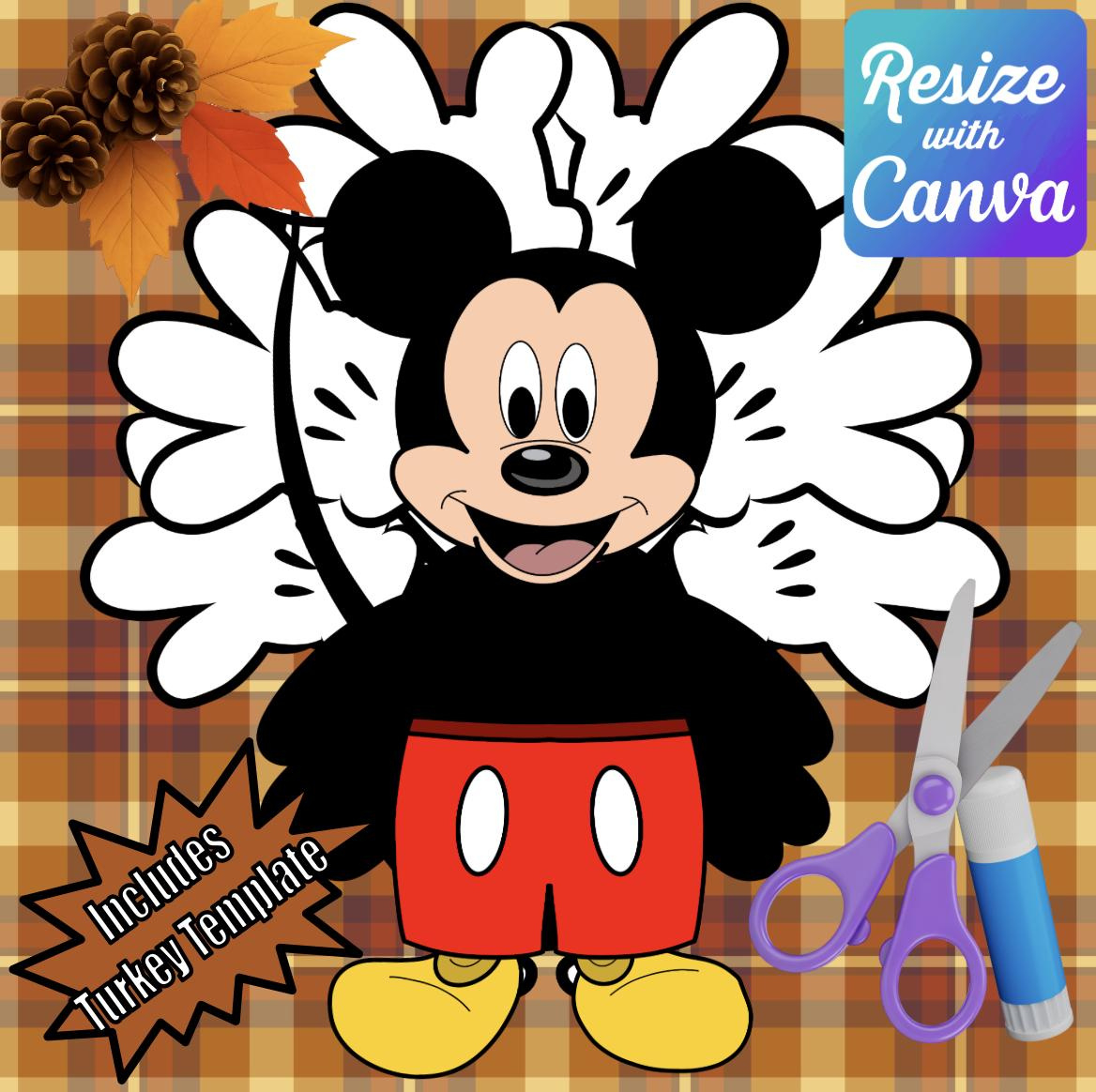 Disguise A Turkey- Mouse Disguise-Resizable! - Etsy within Printable Minnie Mouse Turkey Disguise