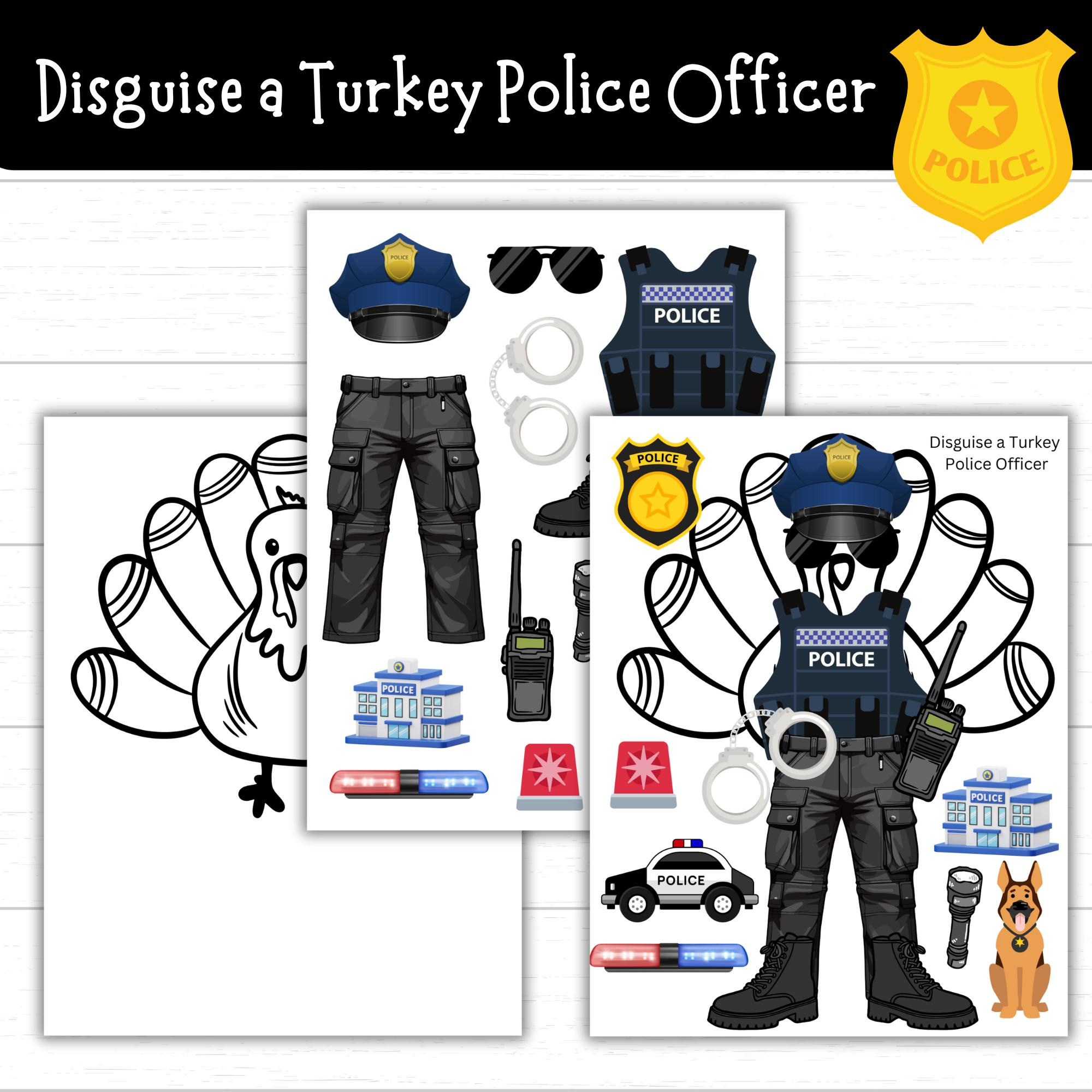 Disguise A Turkey Police Officer, Police Officer Turkey, Disguise throughout Police Turkey Disguise Printable