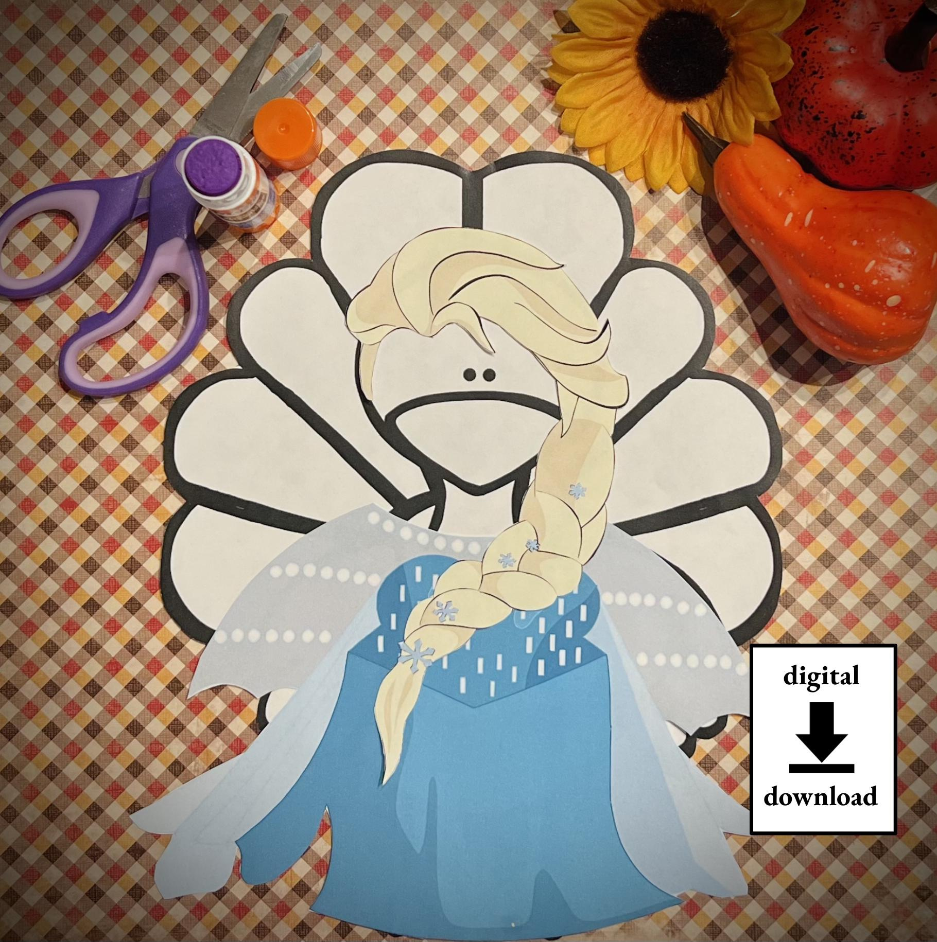 Disguise A Turkey-Princess Disguise - Etsy Australia for Elsa Turkey Disguise Printable Free