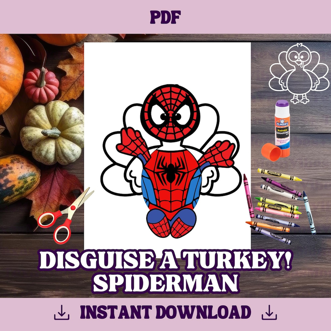 Disguise A Turkey-Spiderman Template | Thanksgiving Craft throughout Disguise A Turkey Spiderman