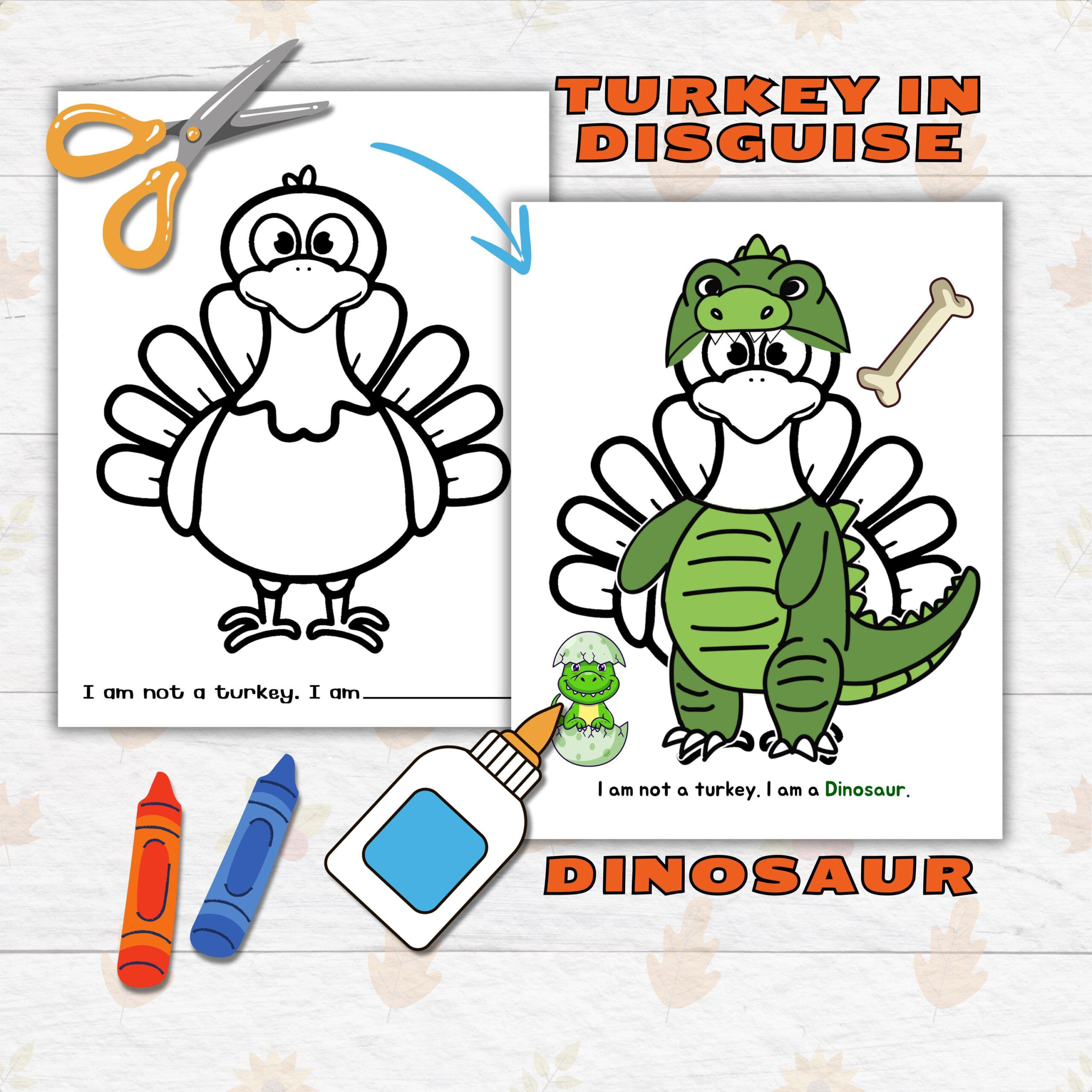 Disguise A Turkey Thanksgiving Printable Crafts For Kids And throughout Disguise Template Printable Dinosaur Turkey Disguise