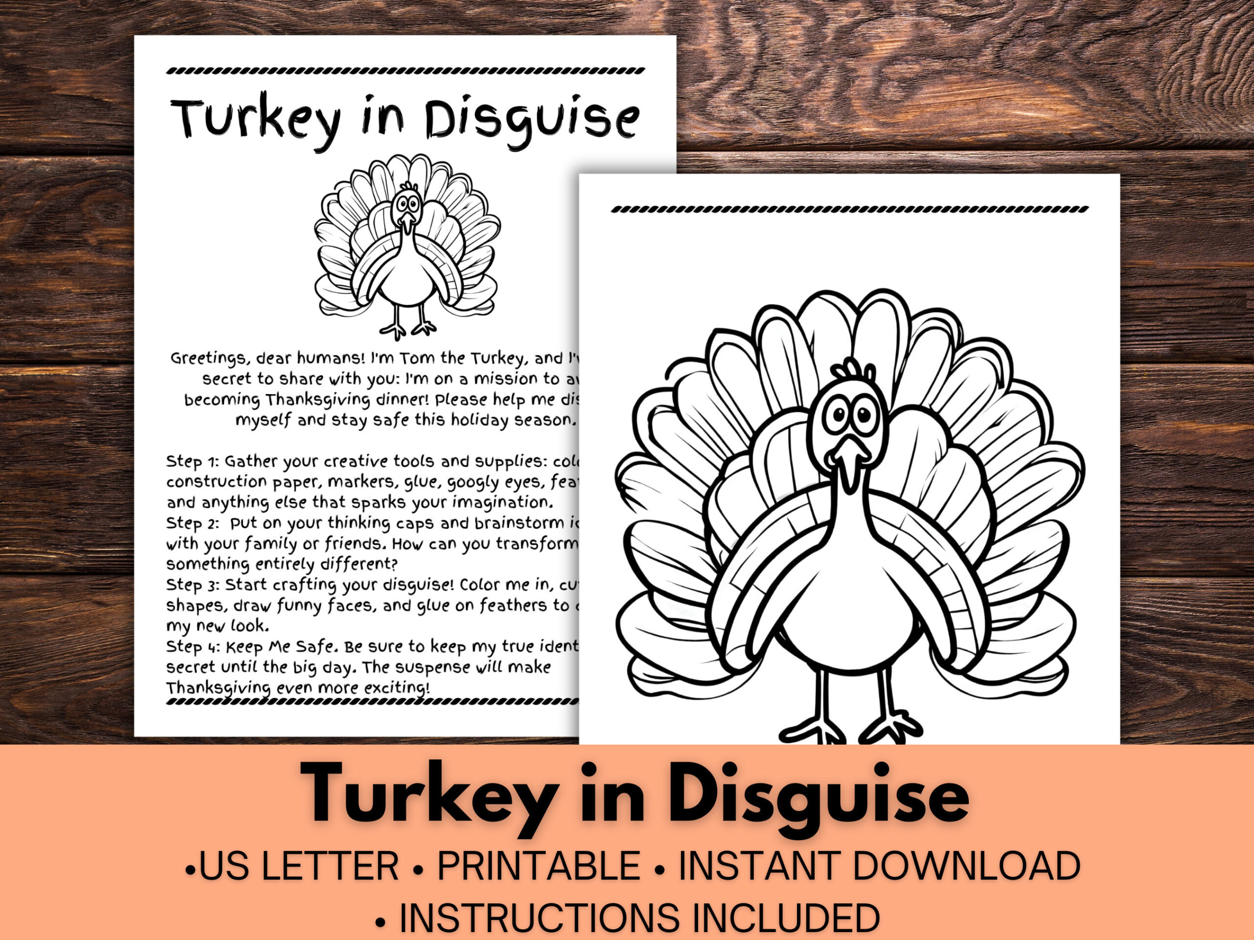 Disguise A Turkey, Turkey In Disguise Thanksgiving Activity, Tom The Turkey, Turkey Craft for Tom The Turkey Printable