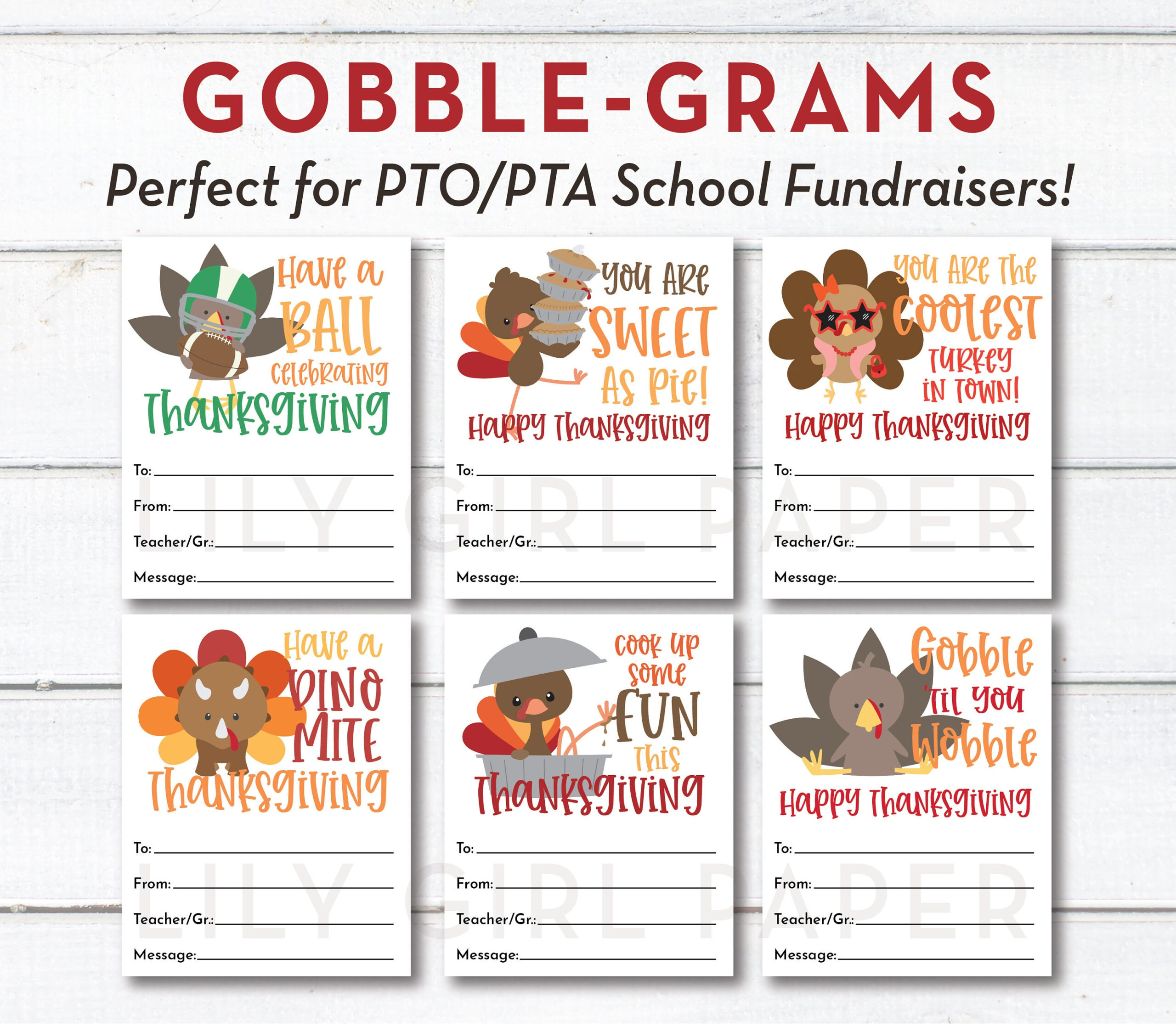 Editable Thanksgiving Gobble Grams, Candy Grams, Instant Download with regard to Printable Turkey Grams