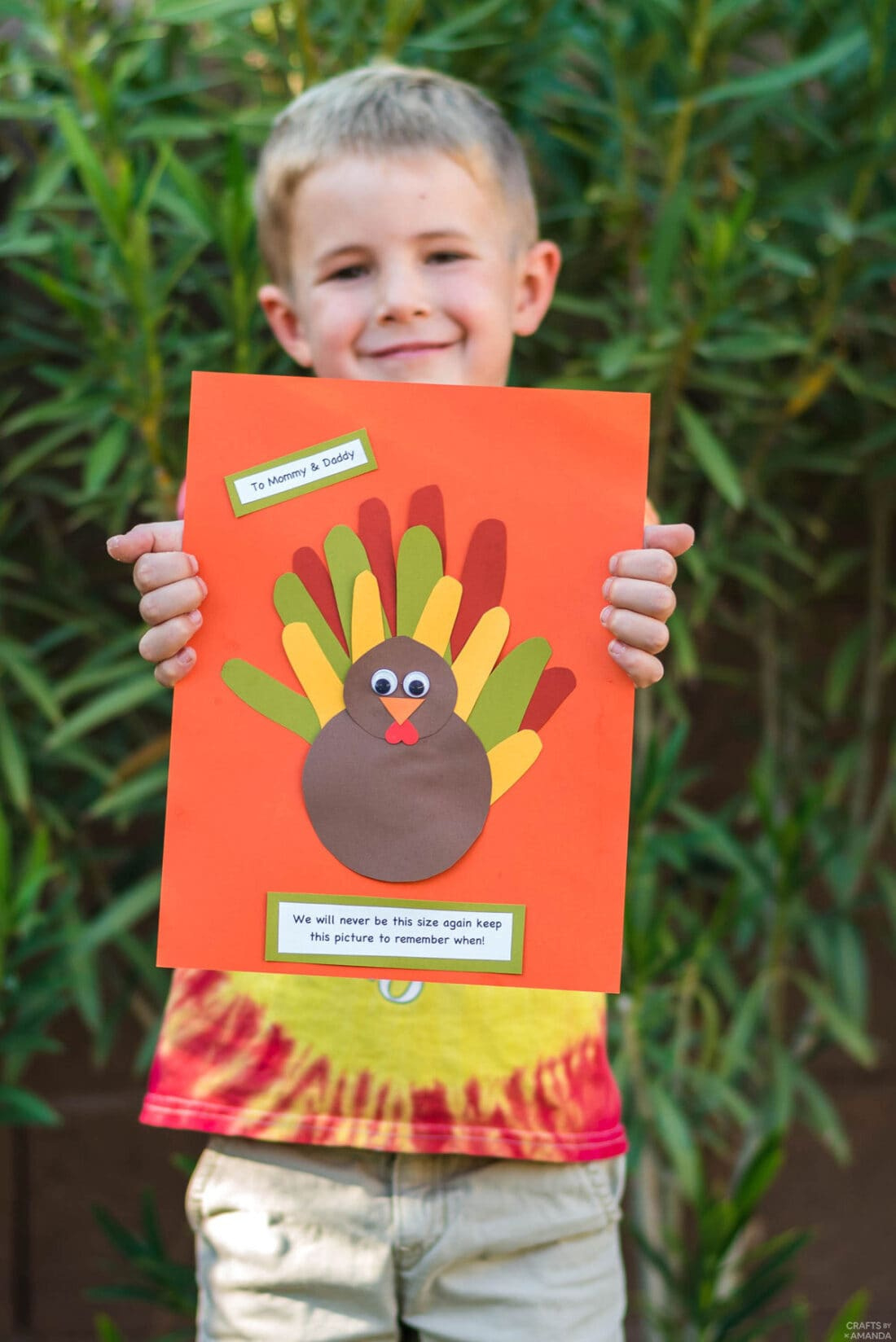 Family Handprint Turkey - Craftsamanda within Printable Family Turkey Project