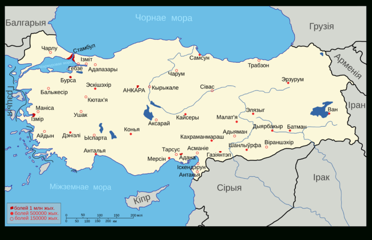Free Printable Map of Turkey