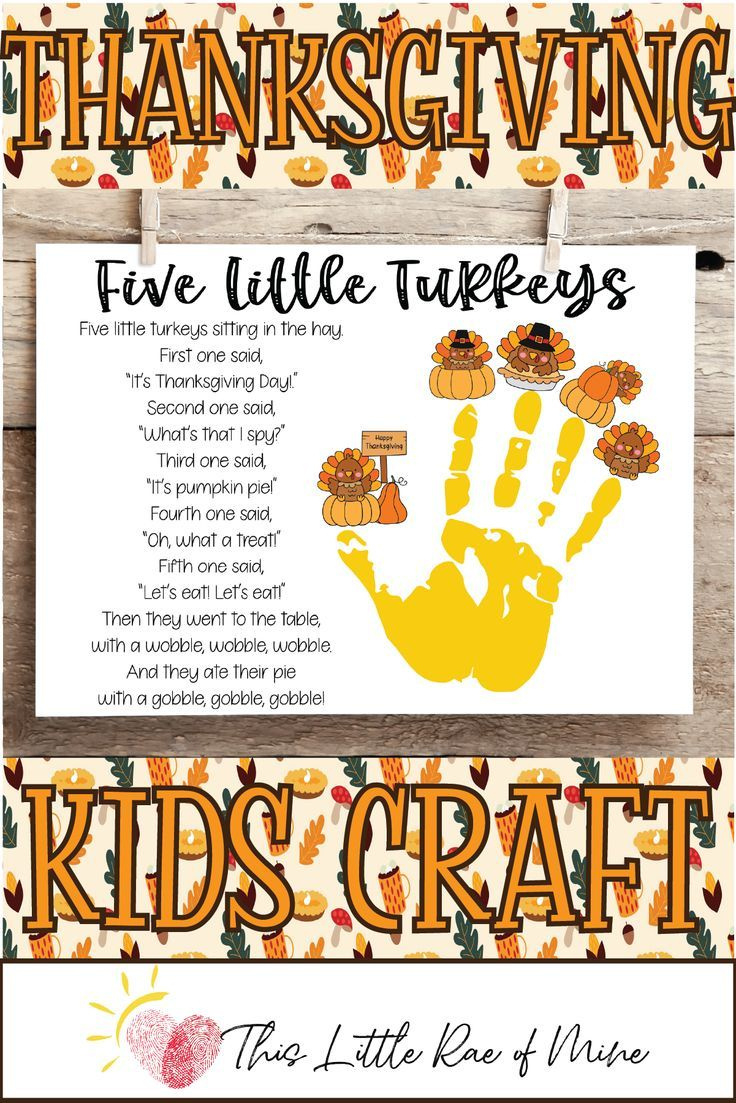 Five Little Turkeys Poem - Kids Handprint Craft within Five Little Turkeys Poem Printable