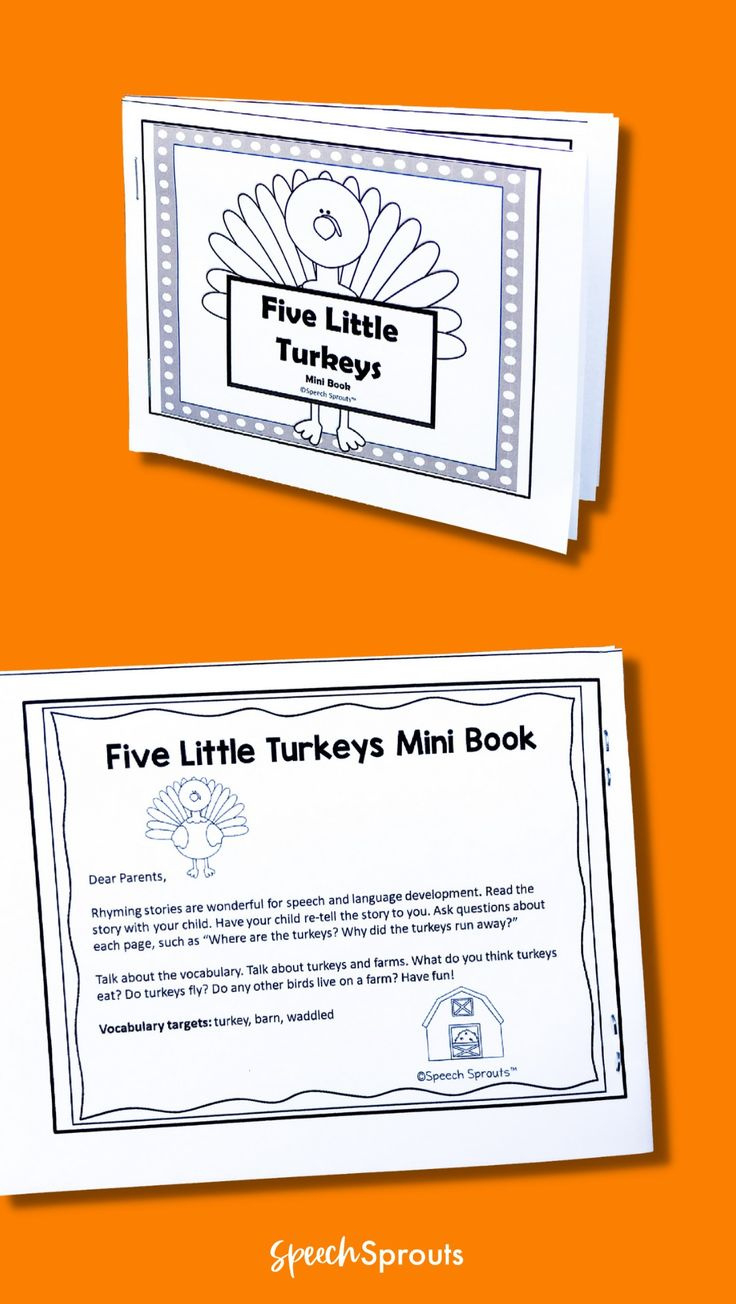 Five Little Turkeys Printable &amp;amp; Digital Thanksgiving Speech inside Five Little Turkeys Printable Book