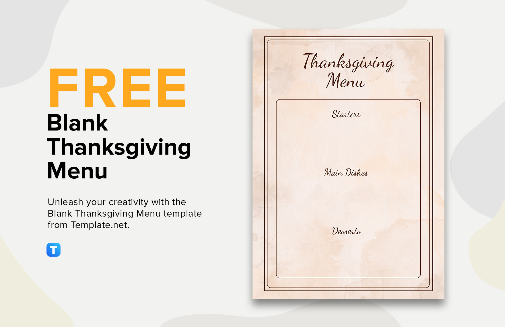 Free Blank Thanksgiving Menu Template To Edit Online with regard to Free Thanksgiving Chalkboard Menu Template Printable