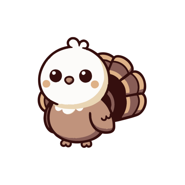 Printable Cute Turkey Clipart