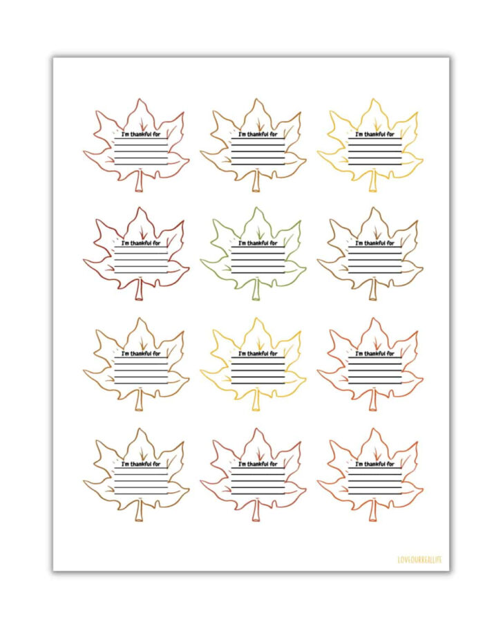 I am Thankful For Leaves Printable Free I am Thankful For Leaves Printable Free
