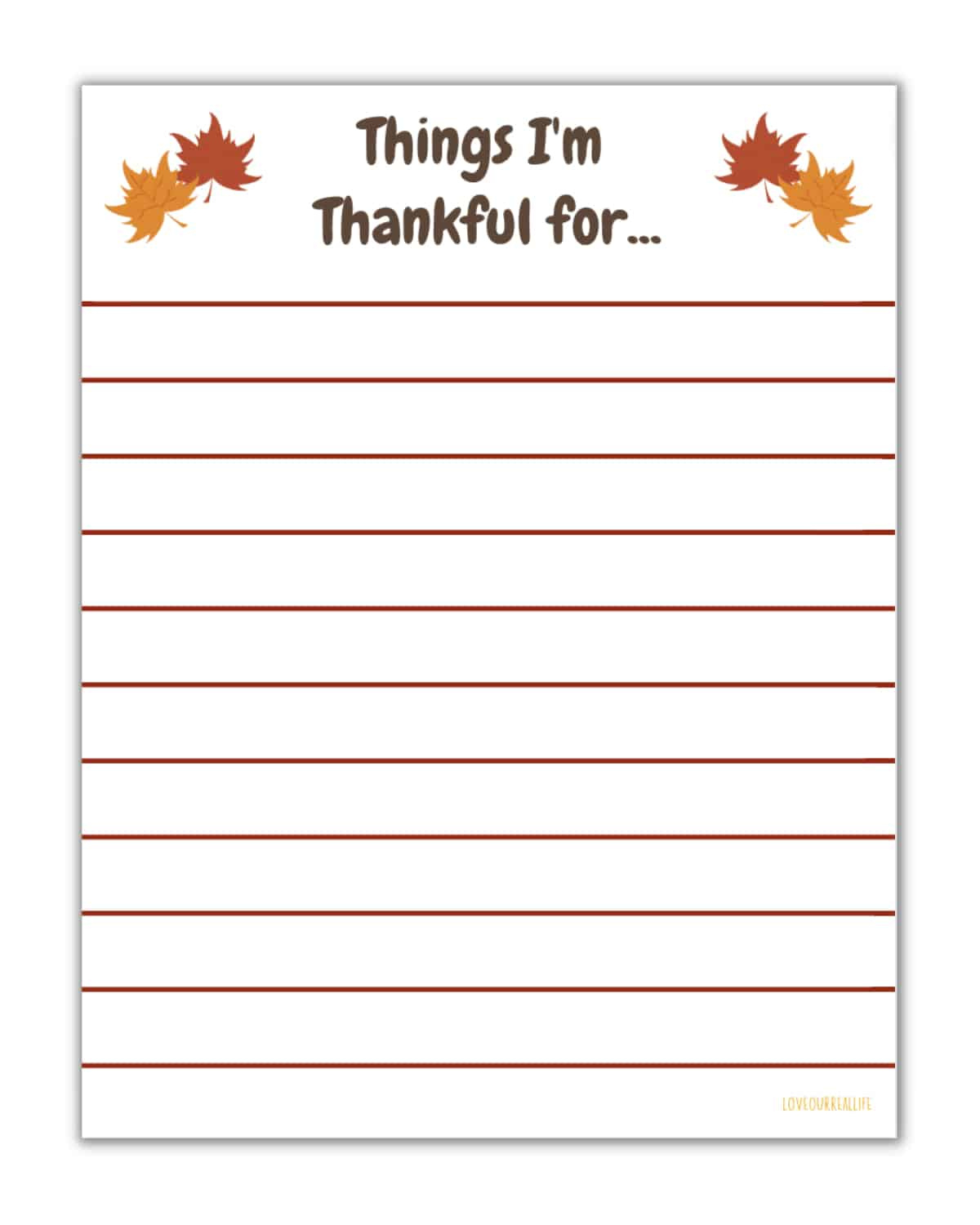 Free I&amp;#039;M Thankful For Printable And Worksheets For Kids ⋆ Love with regard to Things I Am Thankful For Printable
