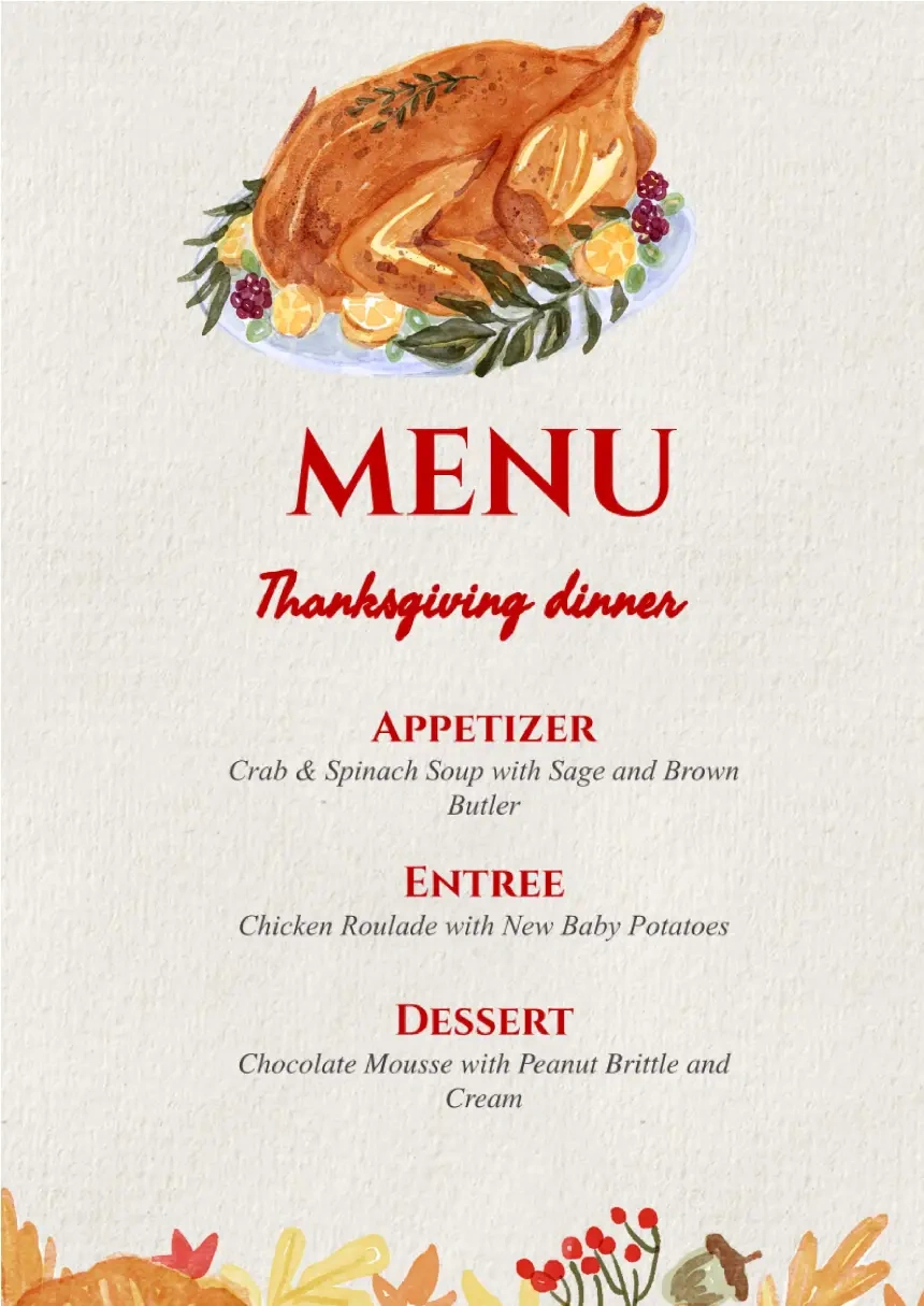 Free Menu Thanksgiving Dinner Template For Google Docs pertaining to Thanksgiving Menu Google Doc Template