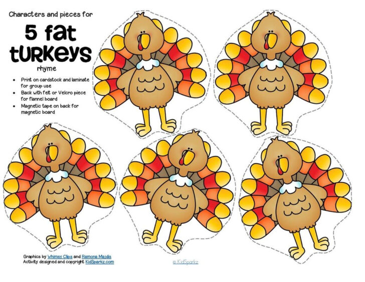 Free Printable 5 Little Turkeys Free Printable 5 Little Turkeys