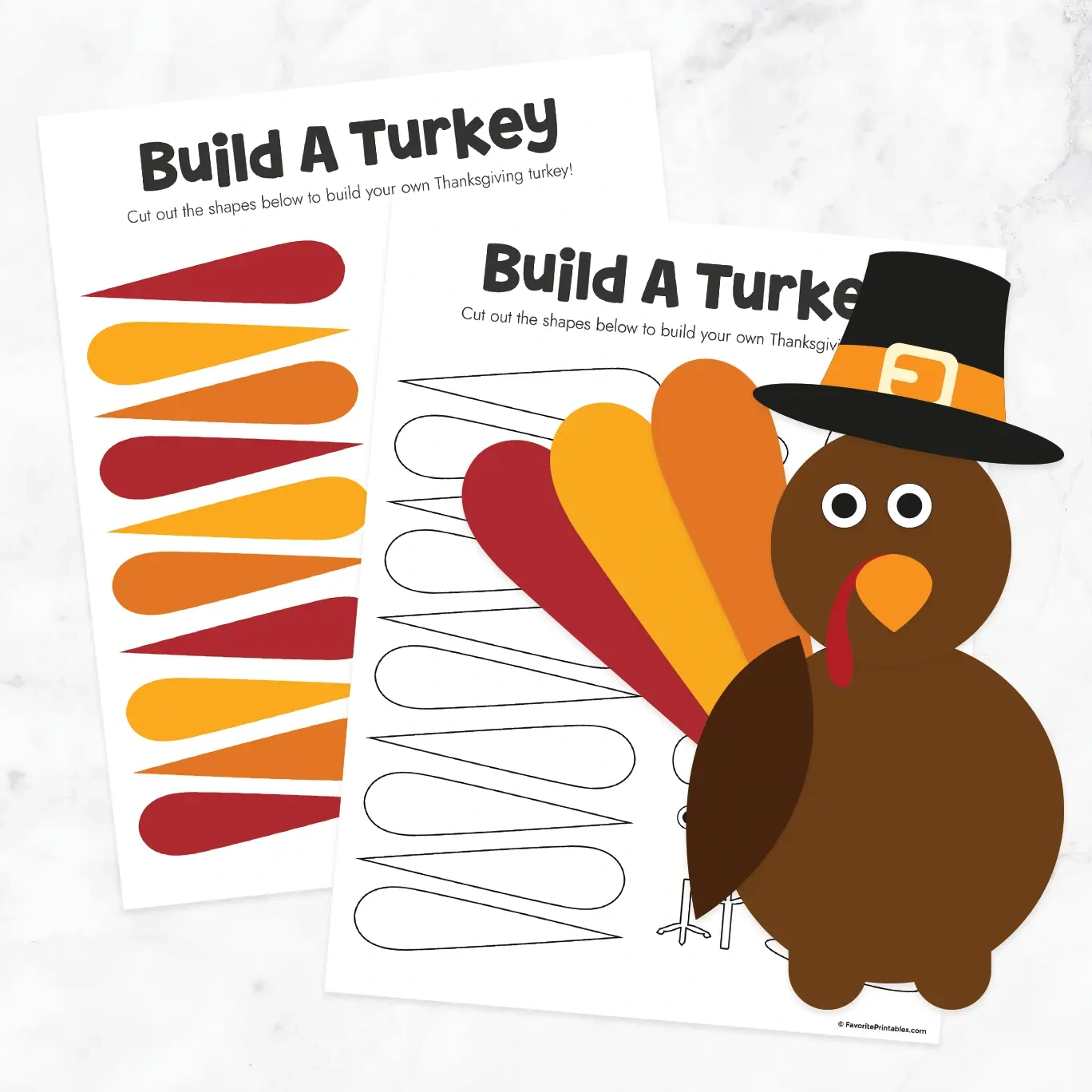 Free Printable Build A Turkey Cutout - Favorite Printables with Colored Turkey Template Printable
