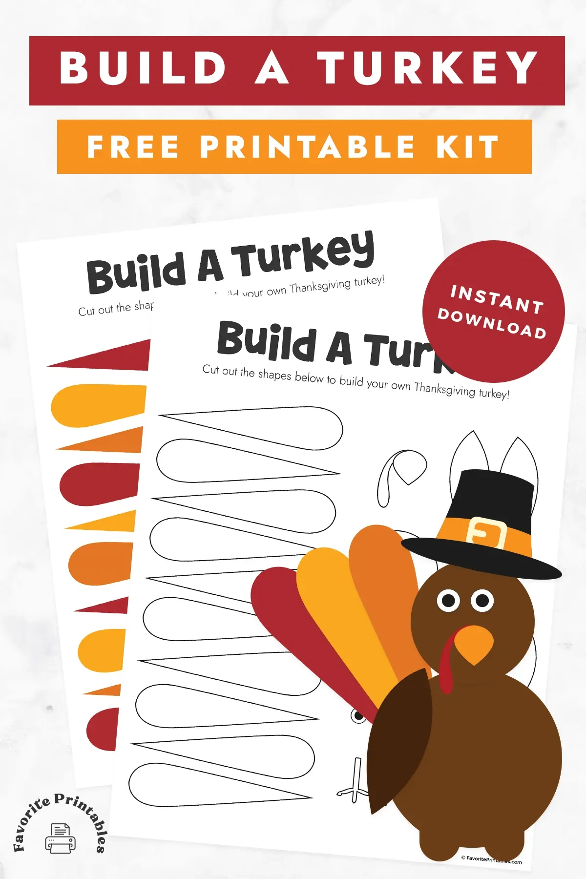 Free Printable Build A Turkey Cutout - Favorite Printables with Put Together Turkey Printable